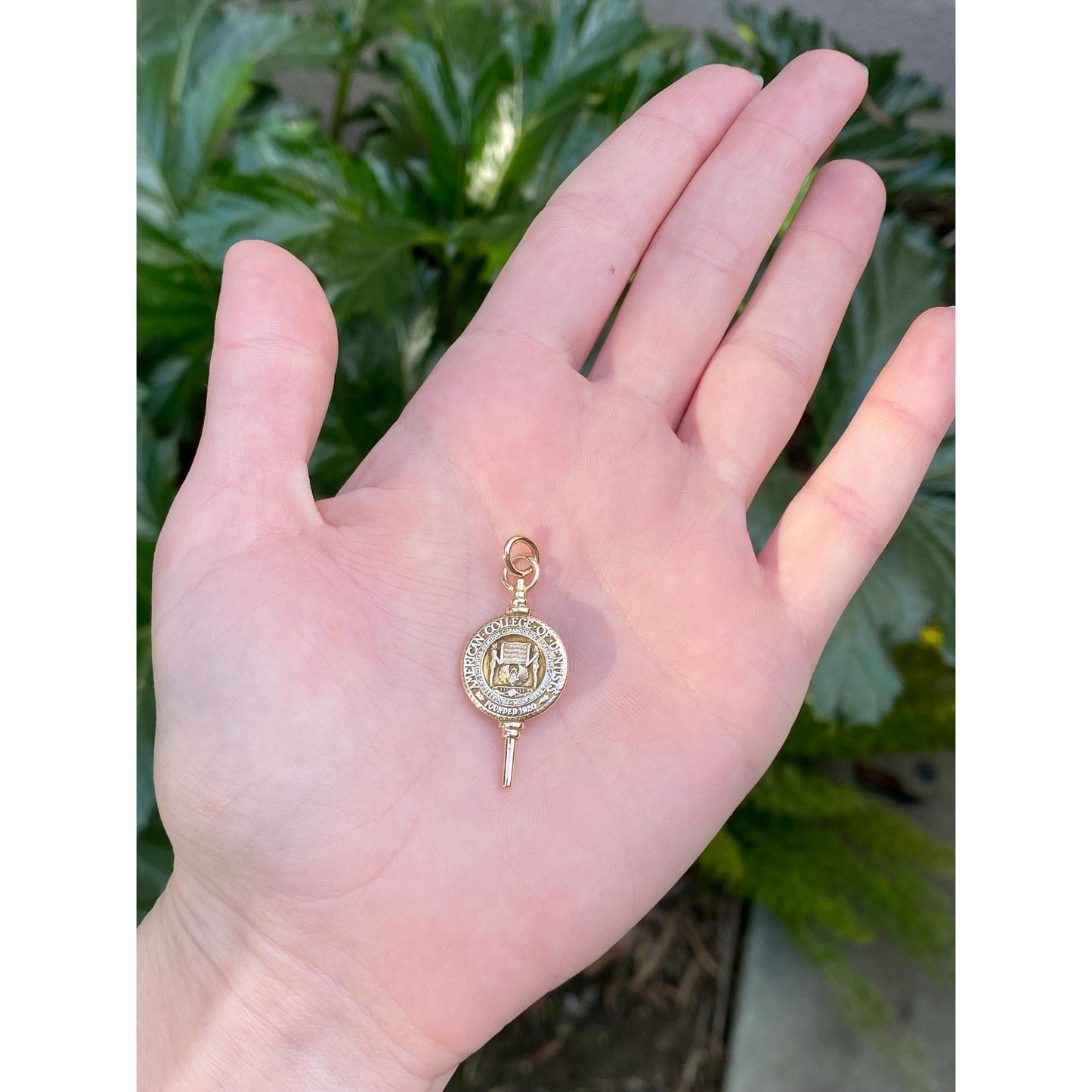 Vintage Solid 14k Yellow Gold American College of Dentists Key Charm