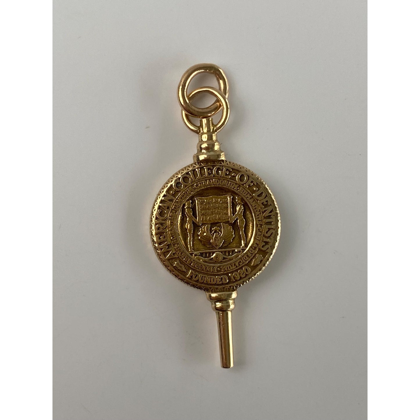 Vintage Solid 14k Yellow Gold American College of Dentists Key Charm