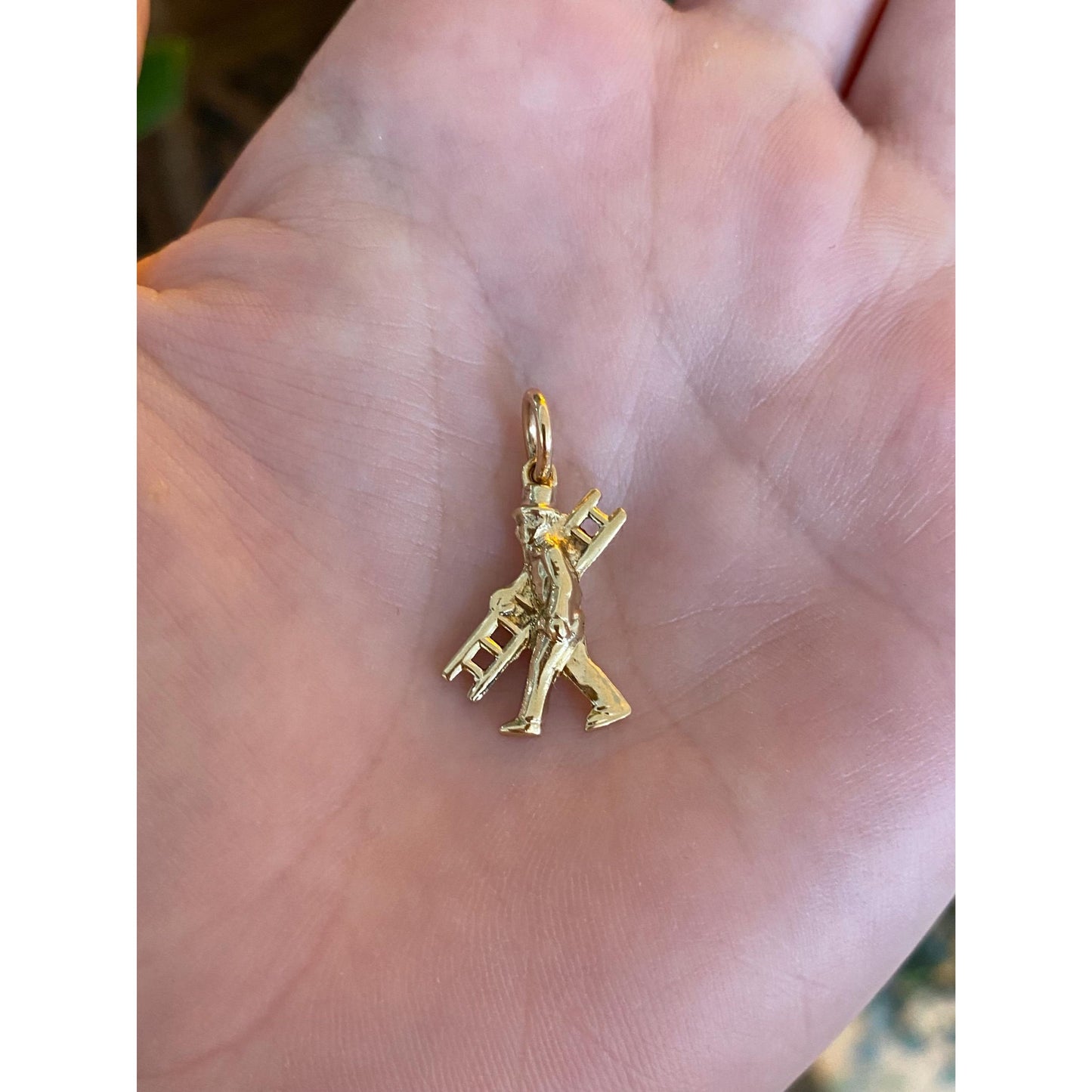 Vintage 8k Yellow Gold Top Hat Man with Ladder Charm