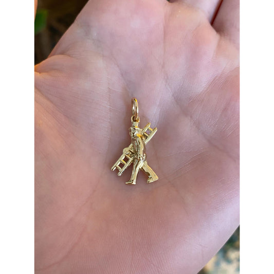 Vintage 8k Yellow Gold Top Hat Man with Ladder Charm