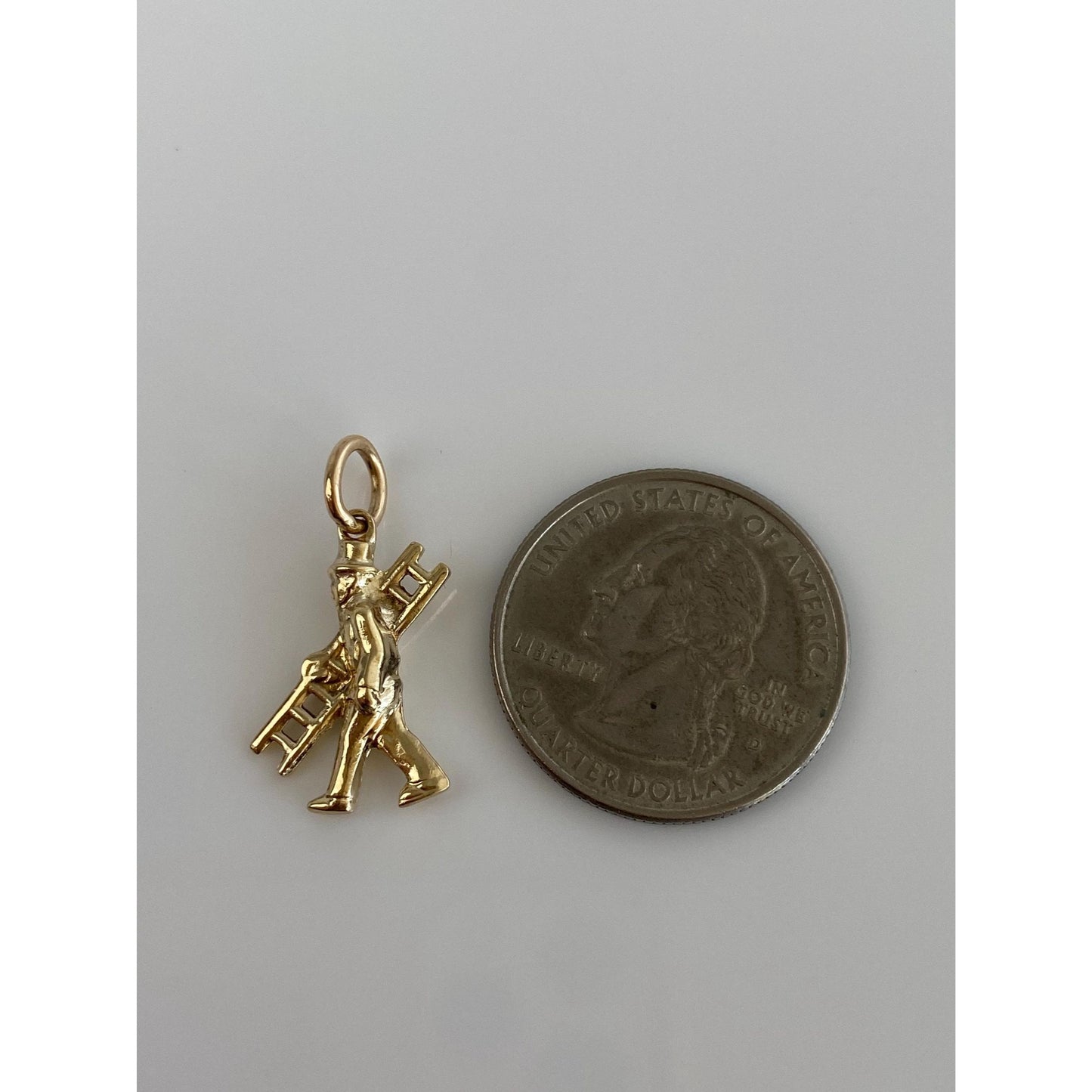 Vintage 8k Yellow Gold Top Hat Man with Ladder Charm