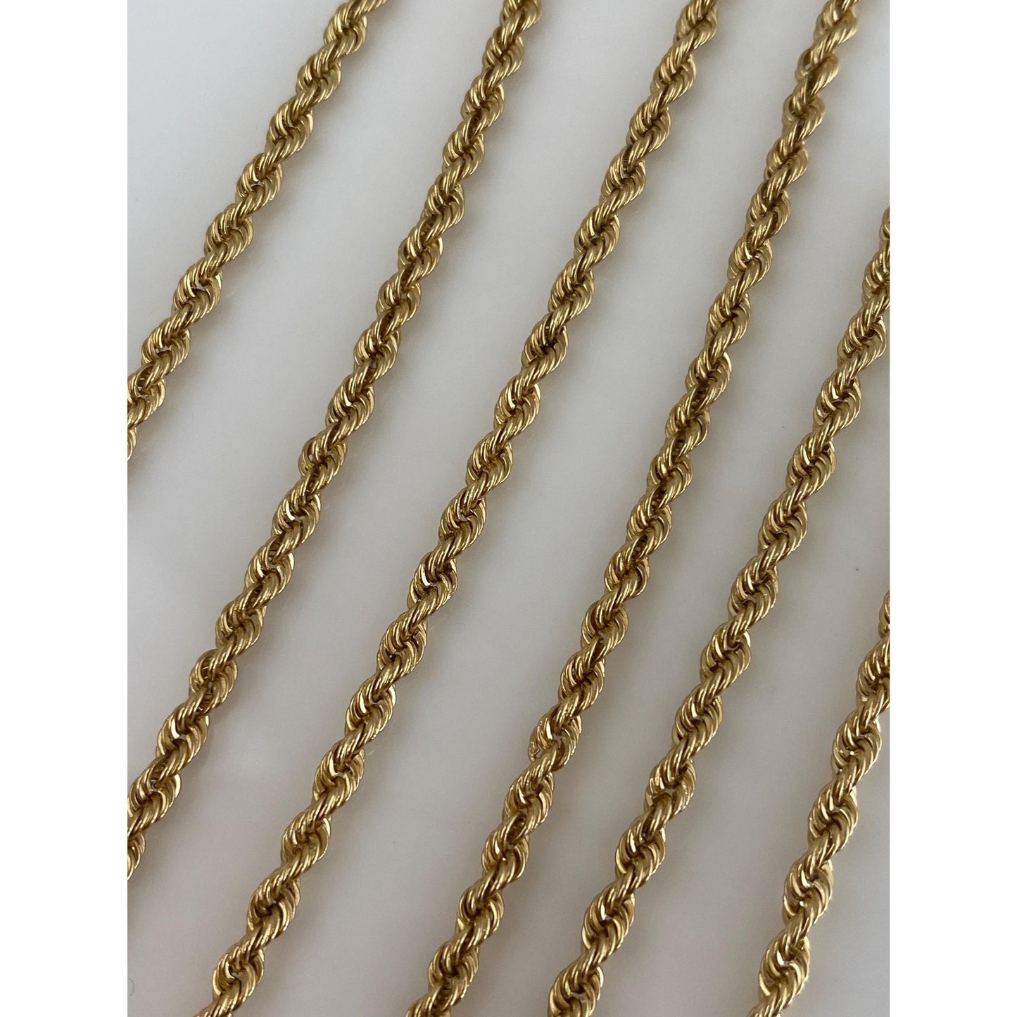 Vintage Solid 14k Yellow Gold Rope Chain Necklace - 22 inches