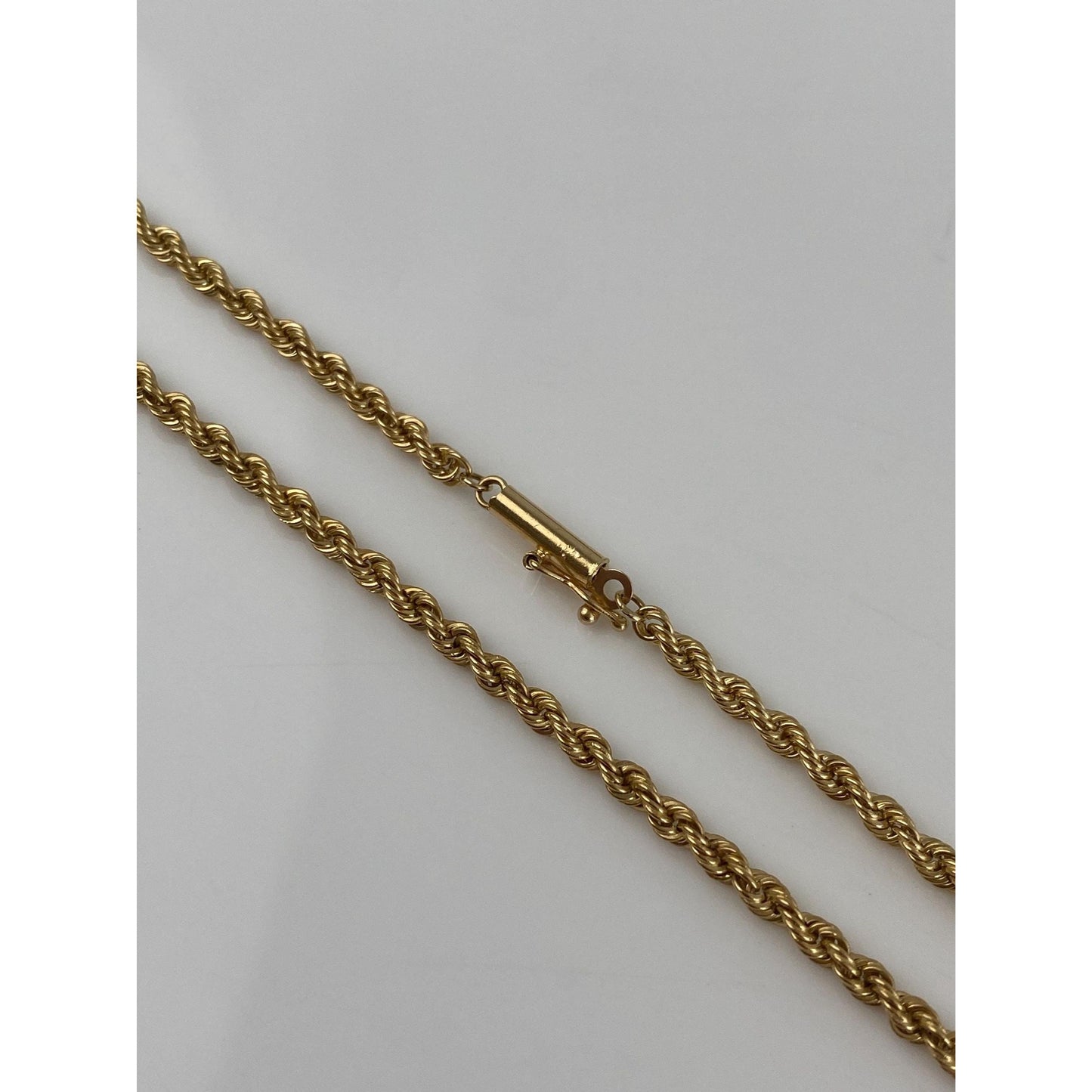 Vintage Solid 14k Yellow Gold Rope Chain Necklace - 22 inches