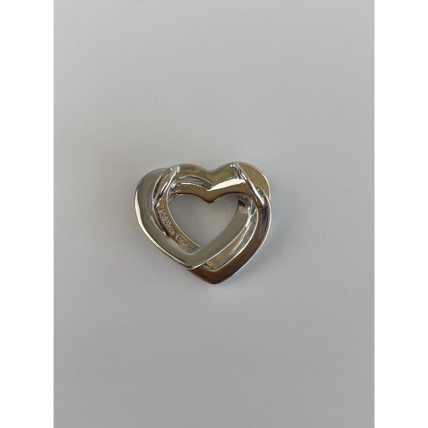 Vintage Solid Sterling Silver Heart Slide Charm