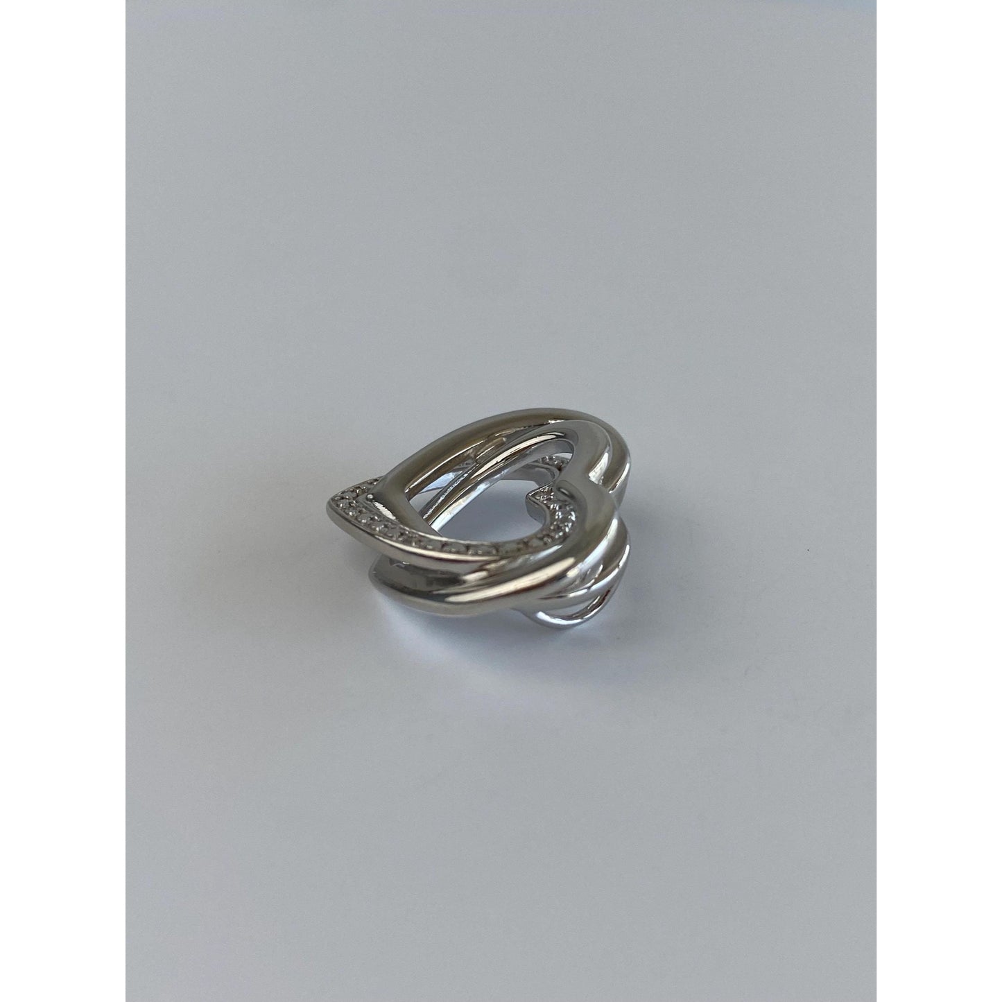 Vintage Solid Sterling Silver Heart Slide Charm