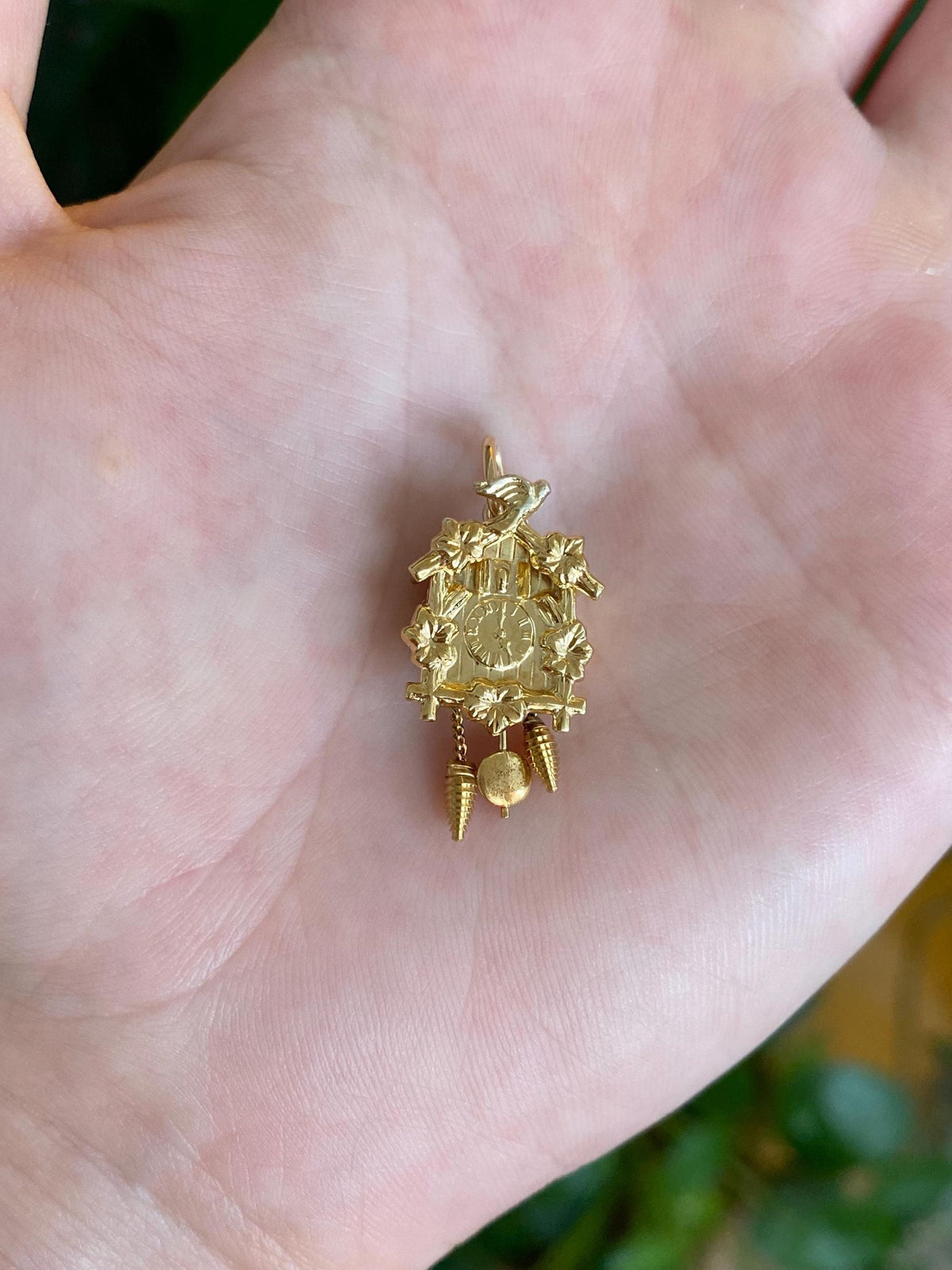 Vintage 14k Yellow Gold Cuckoo Clock Charm
