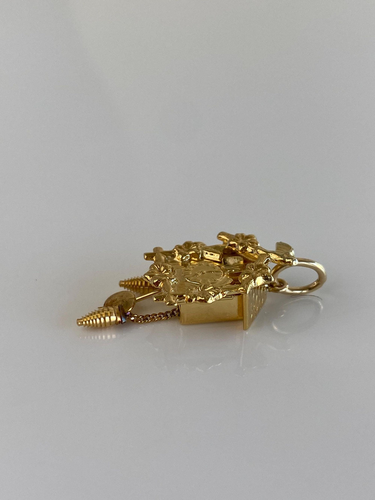 Vintage 14k Yellow Gold Cuckoo Clock Charm