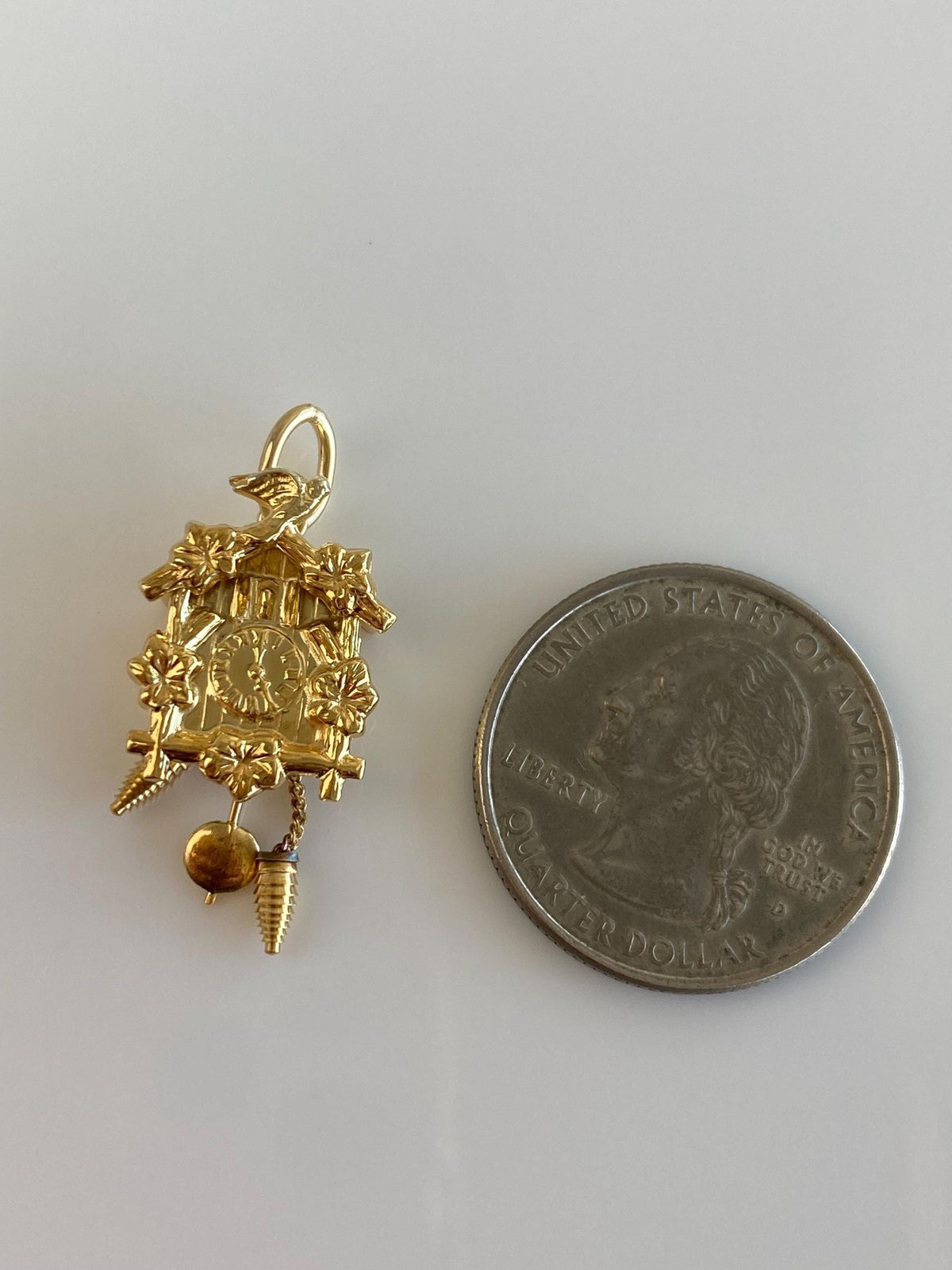 Vintage 14k Yellow Gold Cuckoo Clock Charm