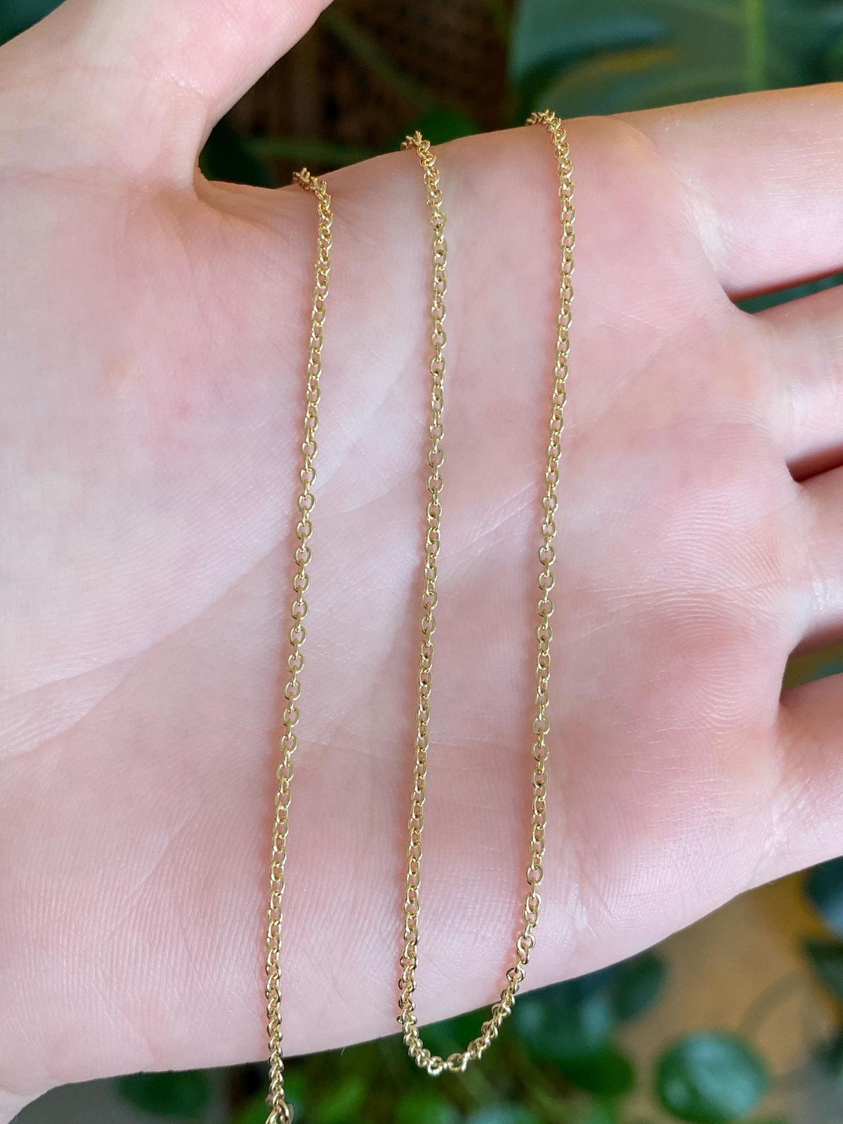 Solid 14k Yellow Gold Adjustable Length Cable Chain Necklace - 18 inches