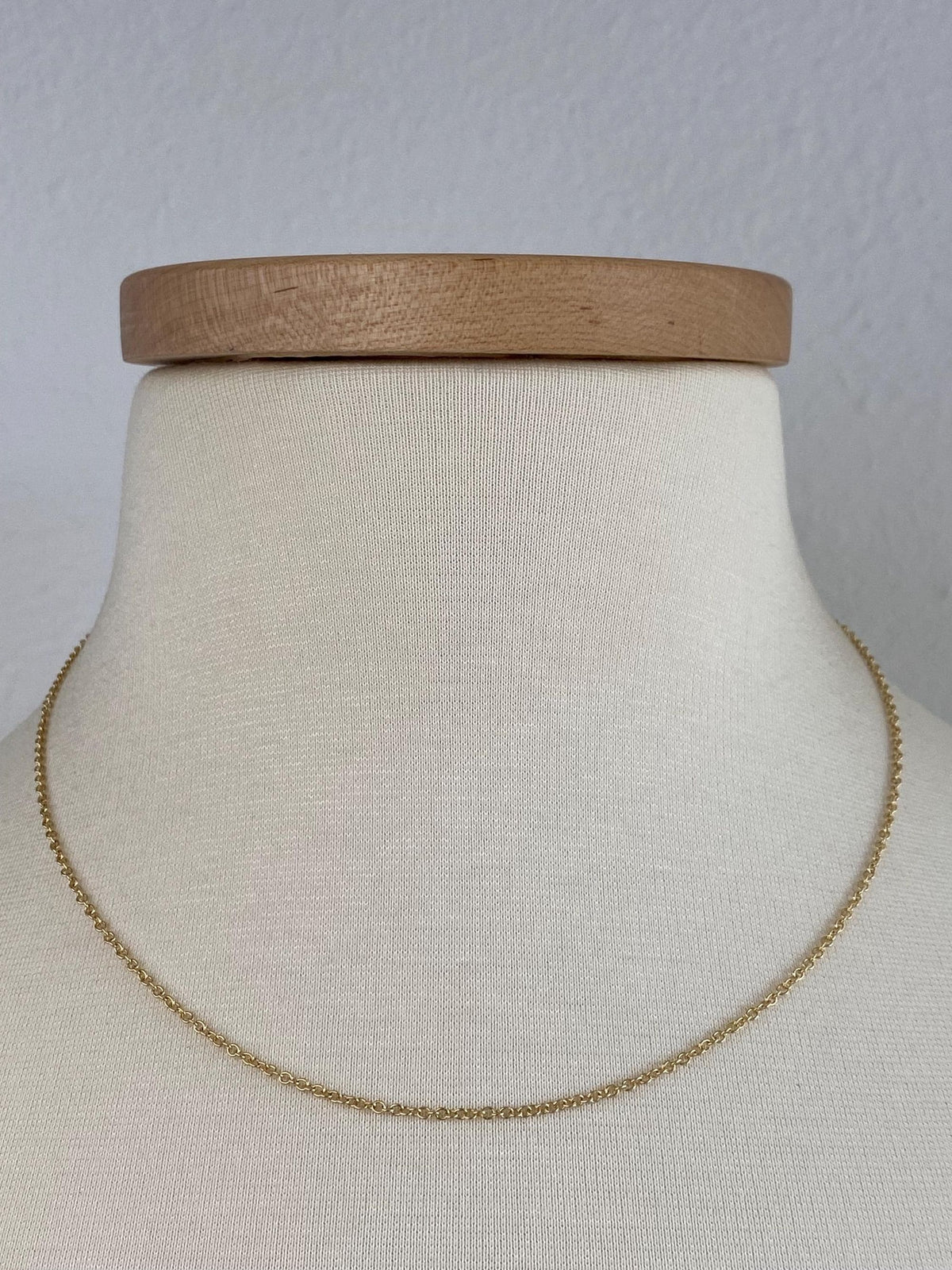 Solid 14k Yellow Gold Adjustable Length Cable Chain Necklace - 18 inches
