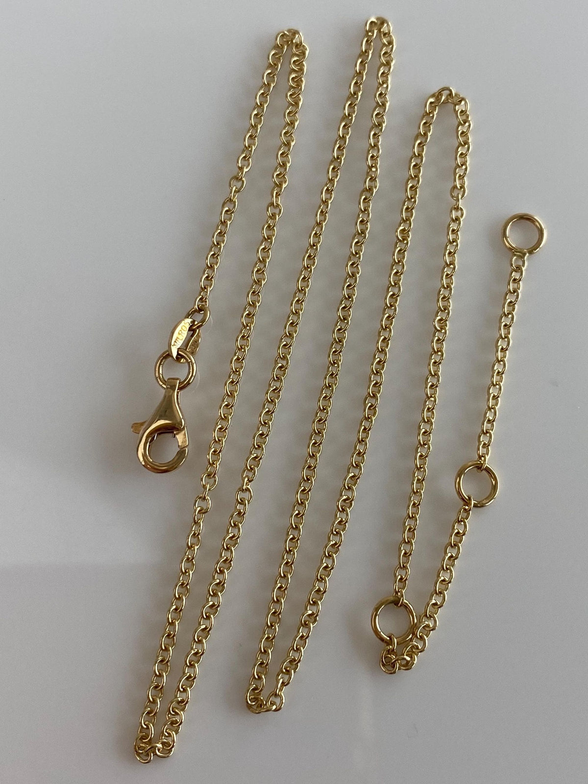 Solid 14k Yellow Gold Adjustable Length Cable Chain Necklace - 18 inches