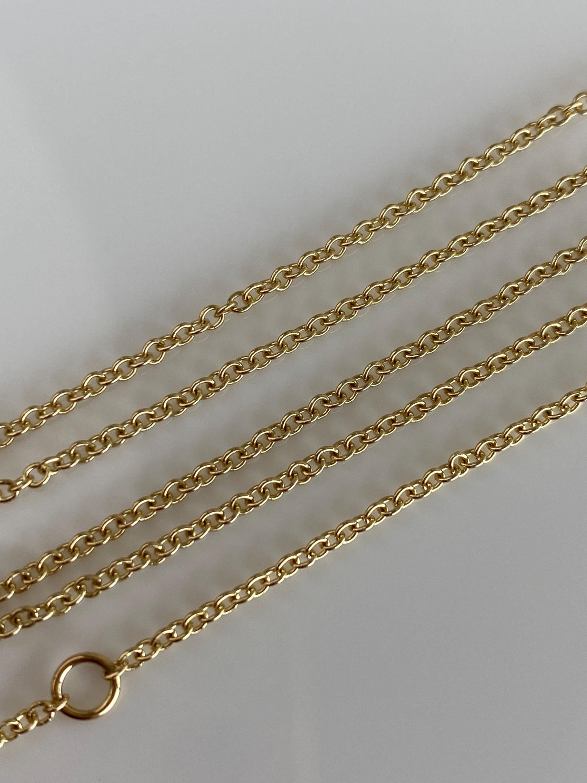 Solid 14k Yellow Gold Adjustable Length Cable Chain Necklace - 18 inches