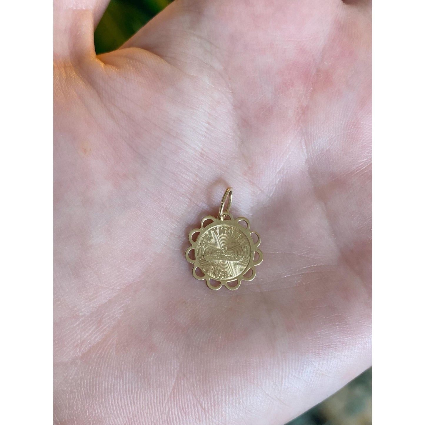Vintage Solid 14k Yellow Gold St. Thomas Charm