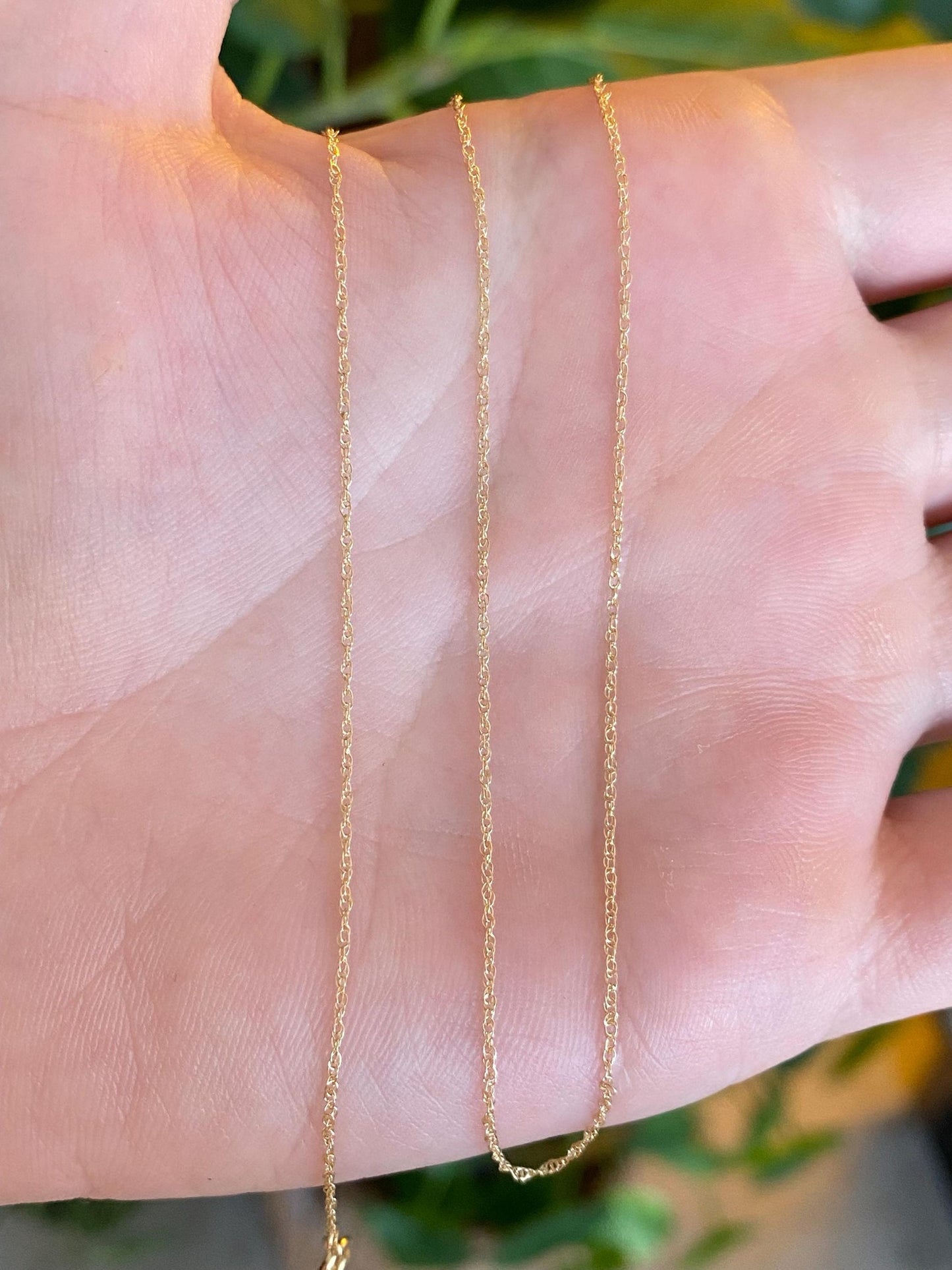 Vintage Solid 14k Yellow Gold Dainty Chain Necklace - 18.5 inches