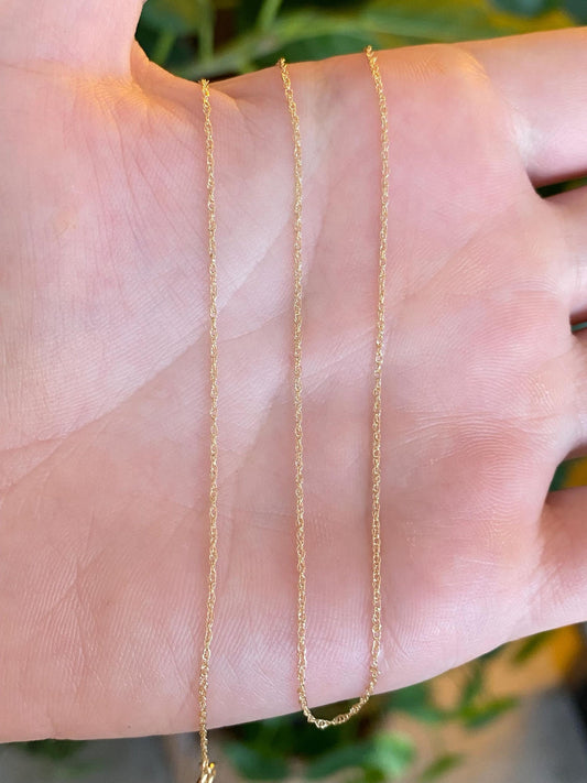 Vintage Solid 14k Yellow Gold Dainty Chain Necklace - 18.5 inches