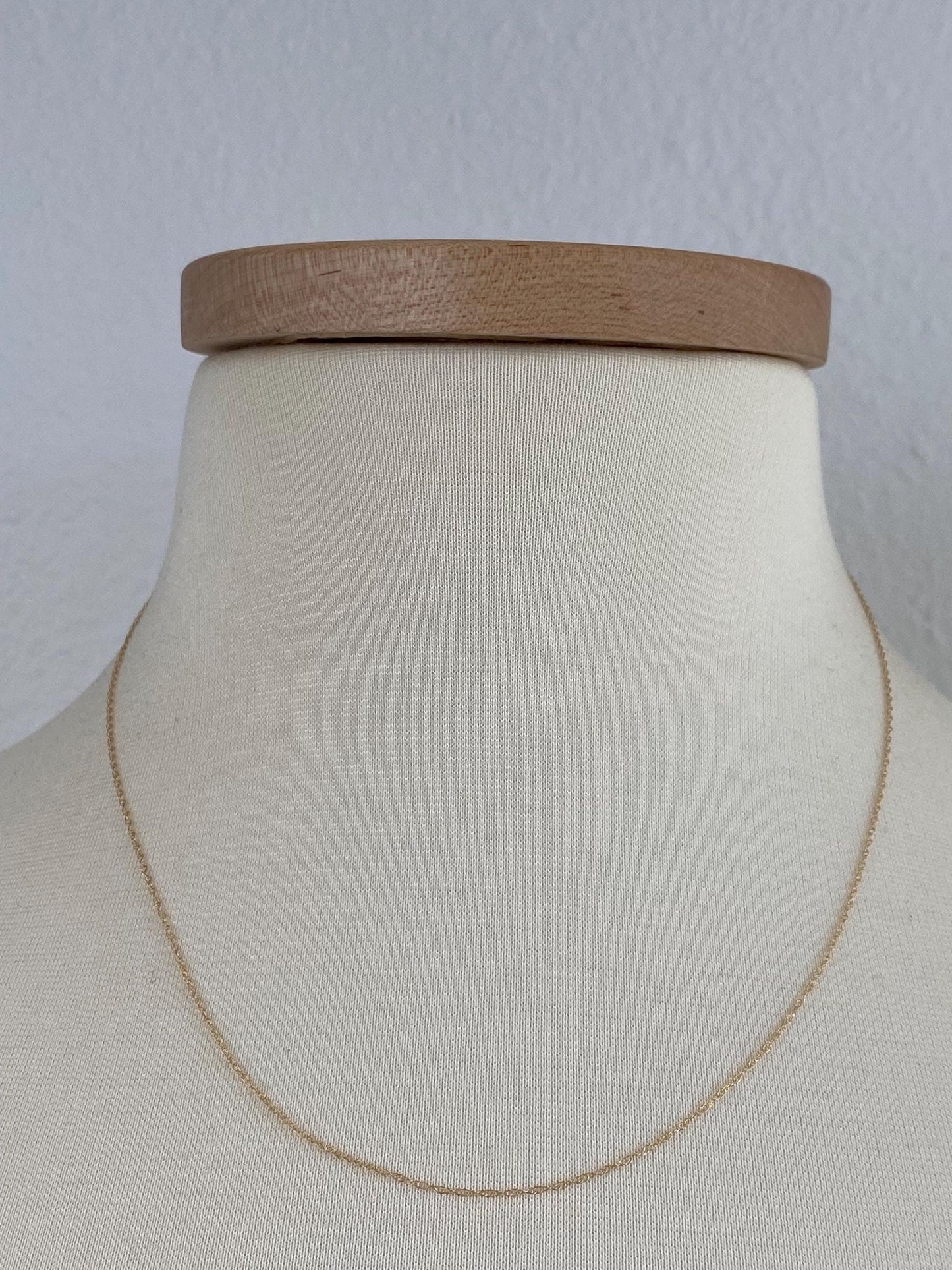 Vintage Solid 14k Yellow Gold Dainty Chain Necklace - 18.5 inches