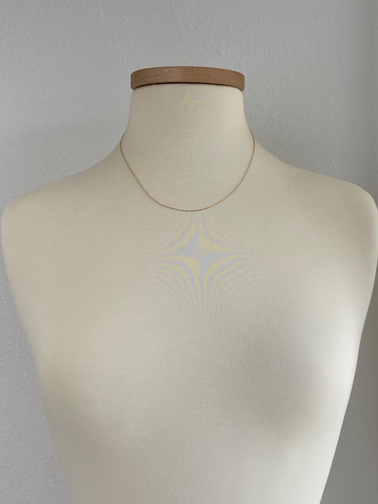 Vintage Solid 14k Yellow Gold Dainty Chain Necklace - 18.5 inches