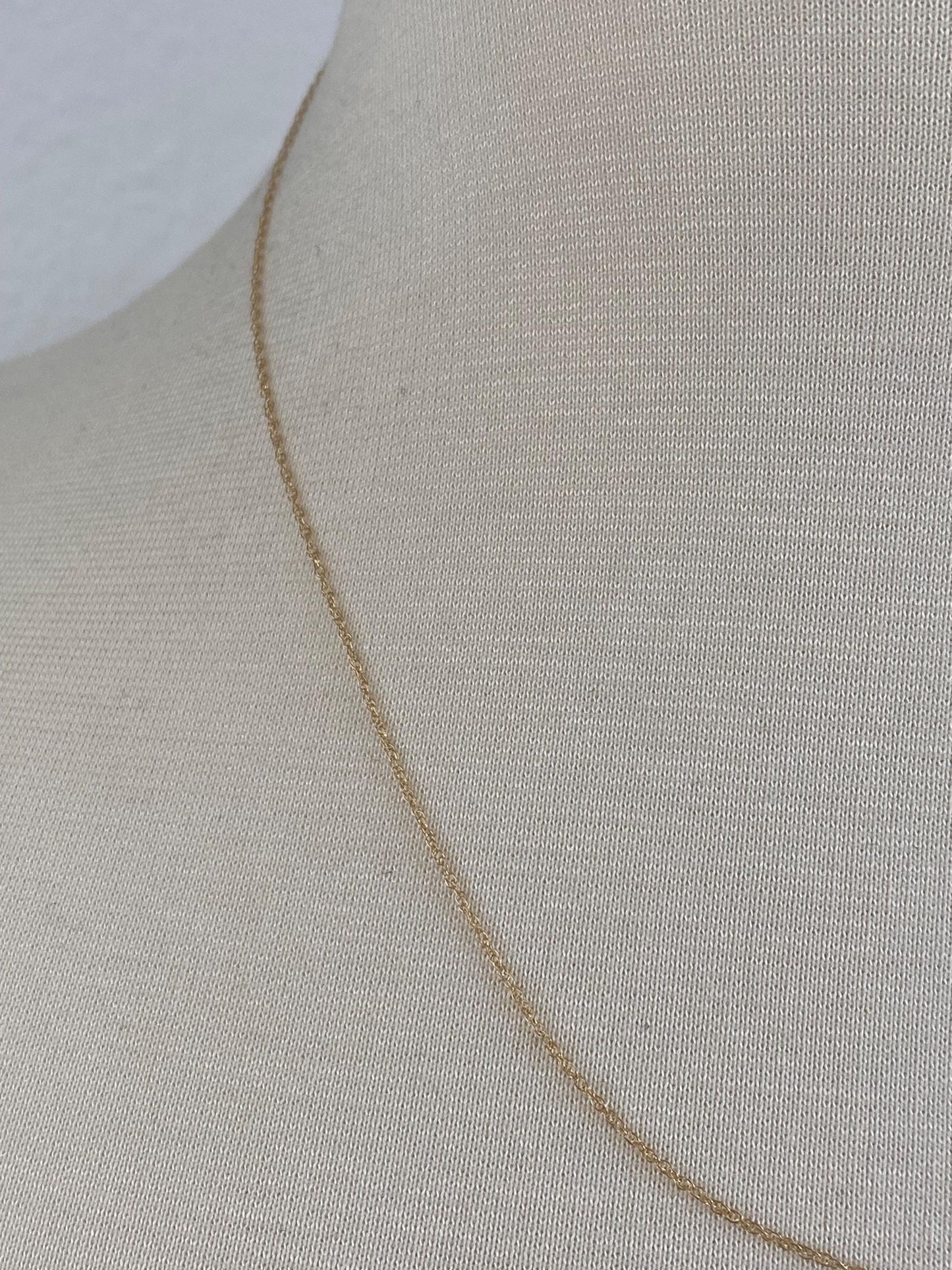 Vintage Solid 14k Yellow Gold Dainty Chain Necklace - 18.5 inches