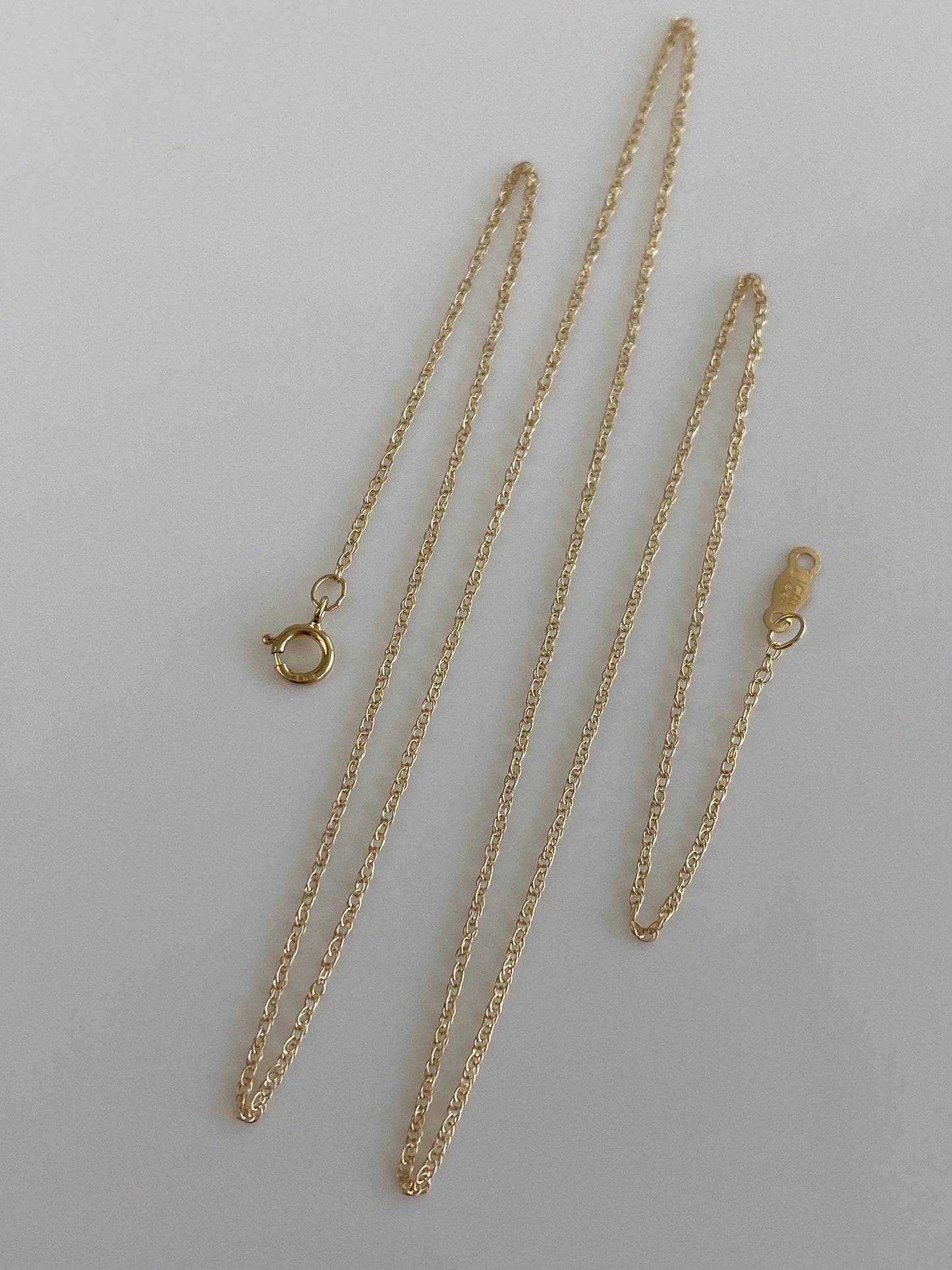Vintage Solid 14k Yellow Gold Dainty Chain Necklace - 18.5 inches