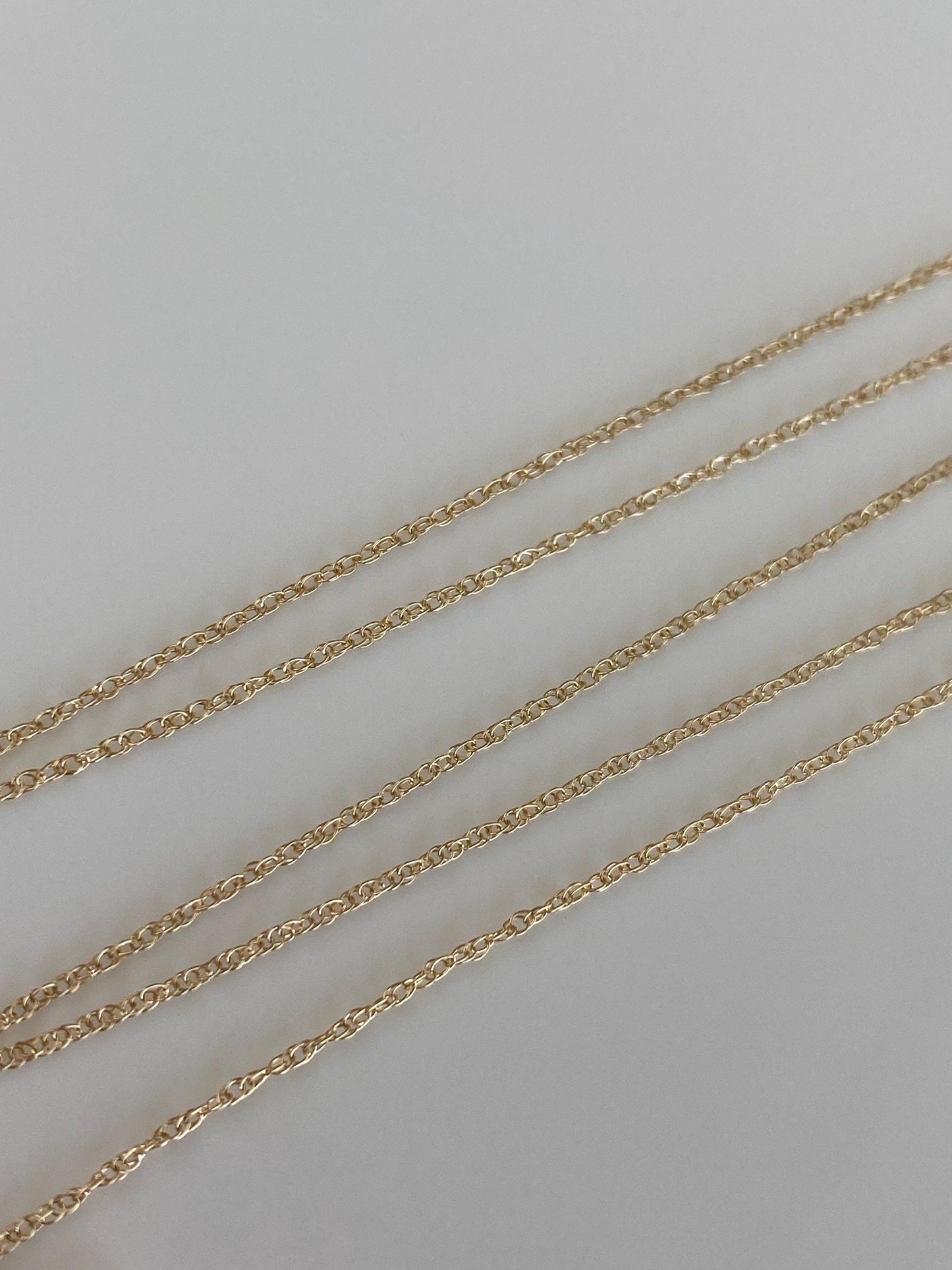 Vintage Solid 14k Yellow Gold Dainty Chain Necklace - 18.5 inches