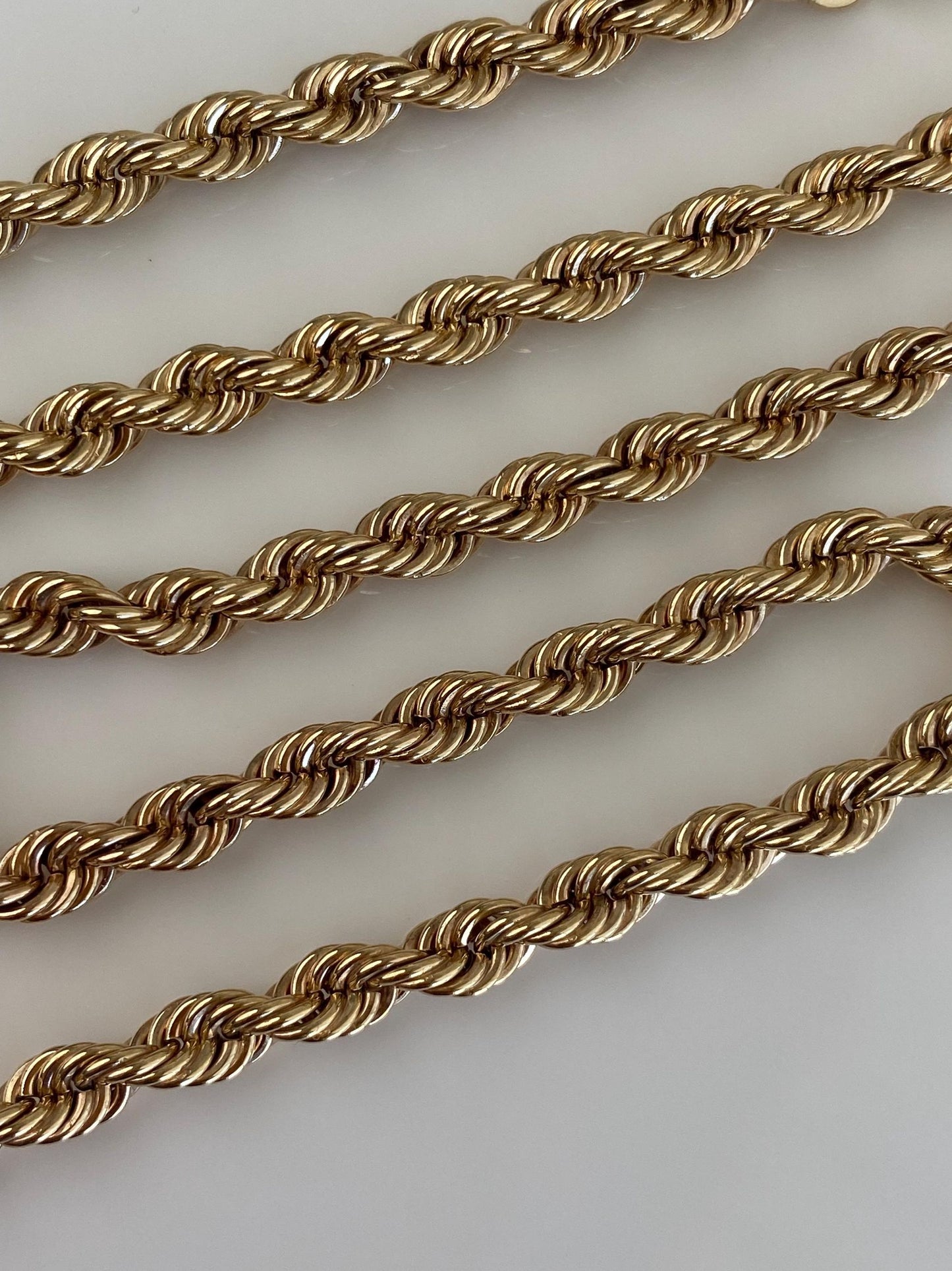 Vintage 14k Yellow Gold Chunky Rope Chain Necklace - 18 inches