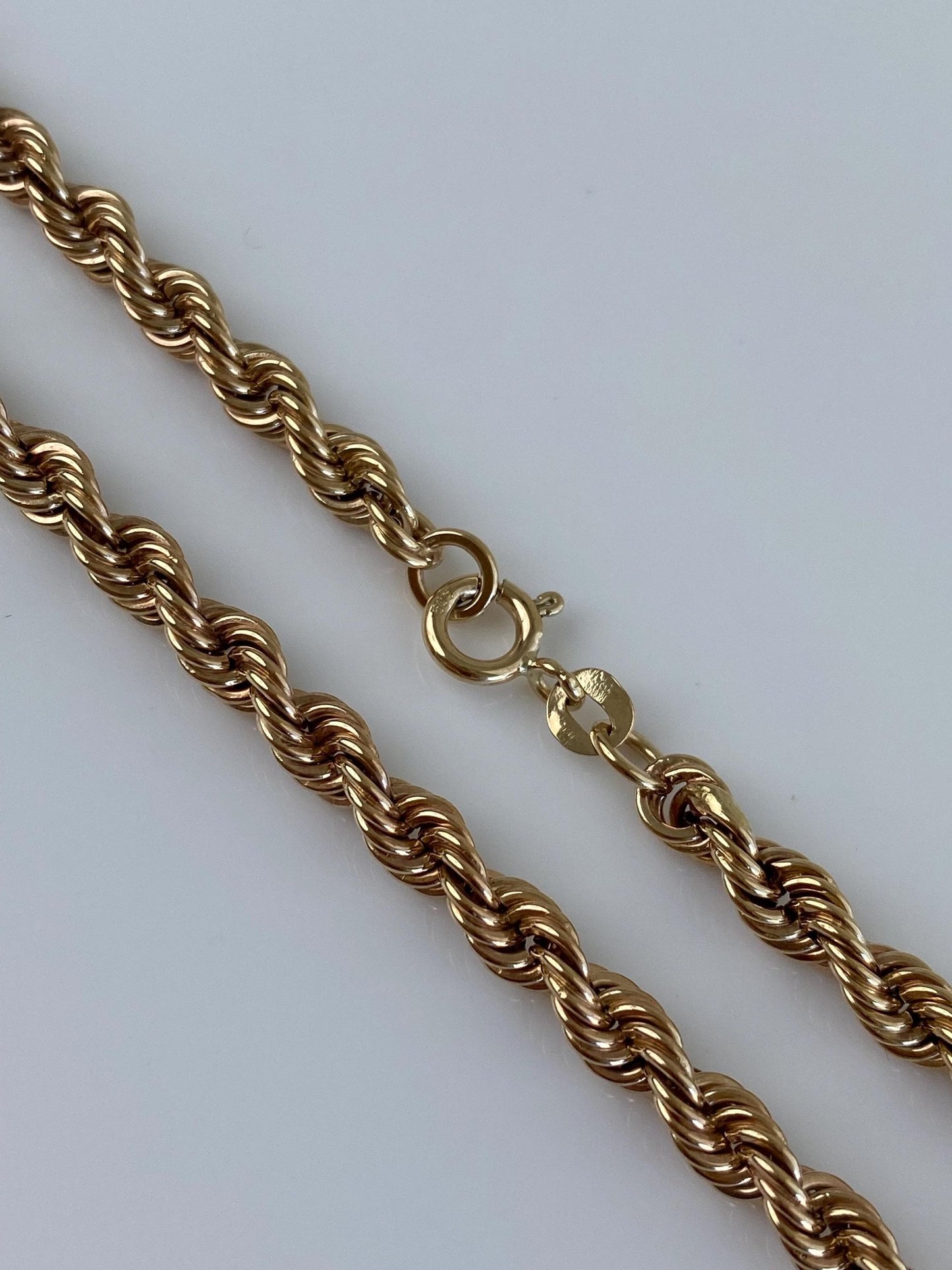 Vintage 14k Yellow Gold Chunky Rope Chain Necklace - 18 inches