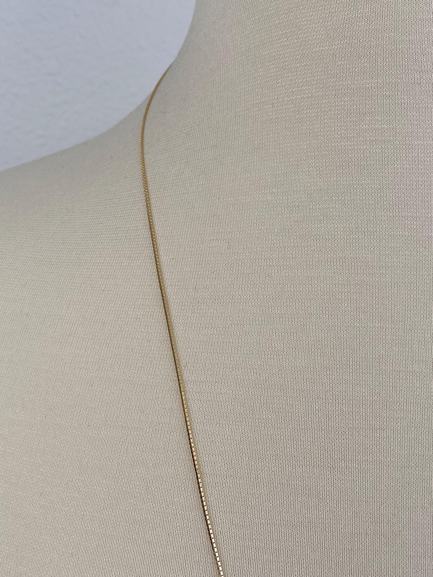 Vintage Solid 14k Yellow Gold Long Box Chain Necklace - 30 inches