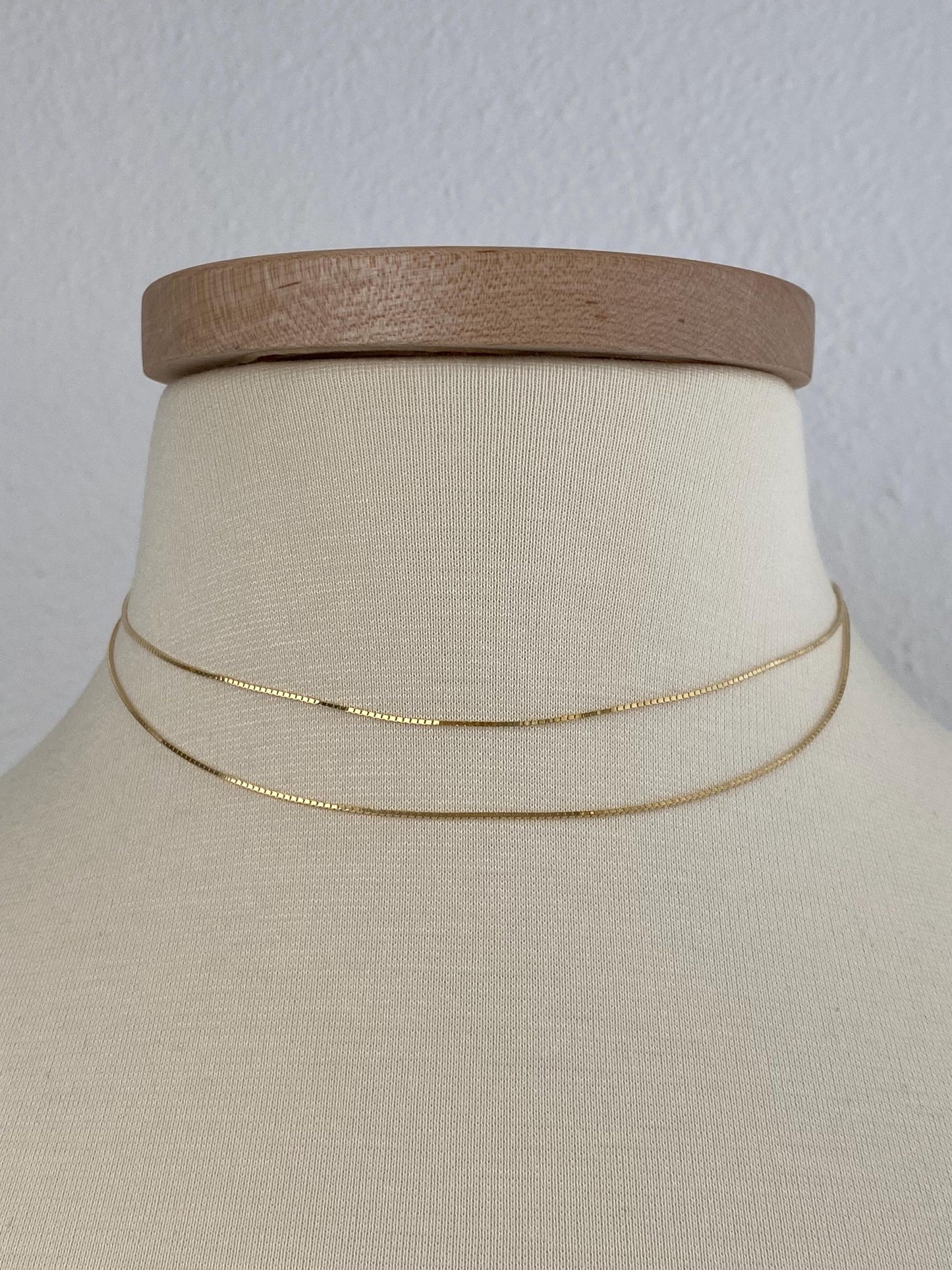 Vintage Solid 14k Yellow Gold Long Box Chain Necklace - 30 inches