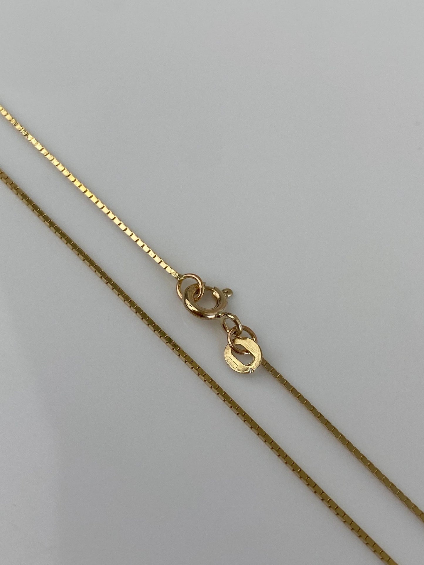 Vintage Solid 14k Yellow Gold Long Box Chain Necklace - 30 inches