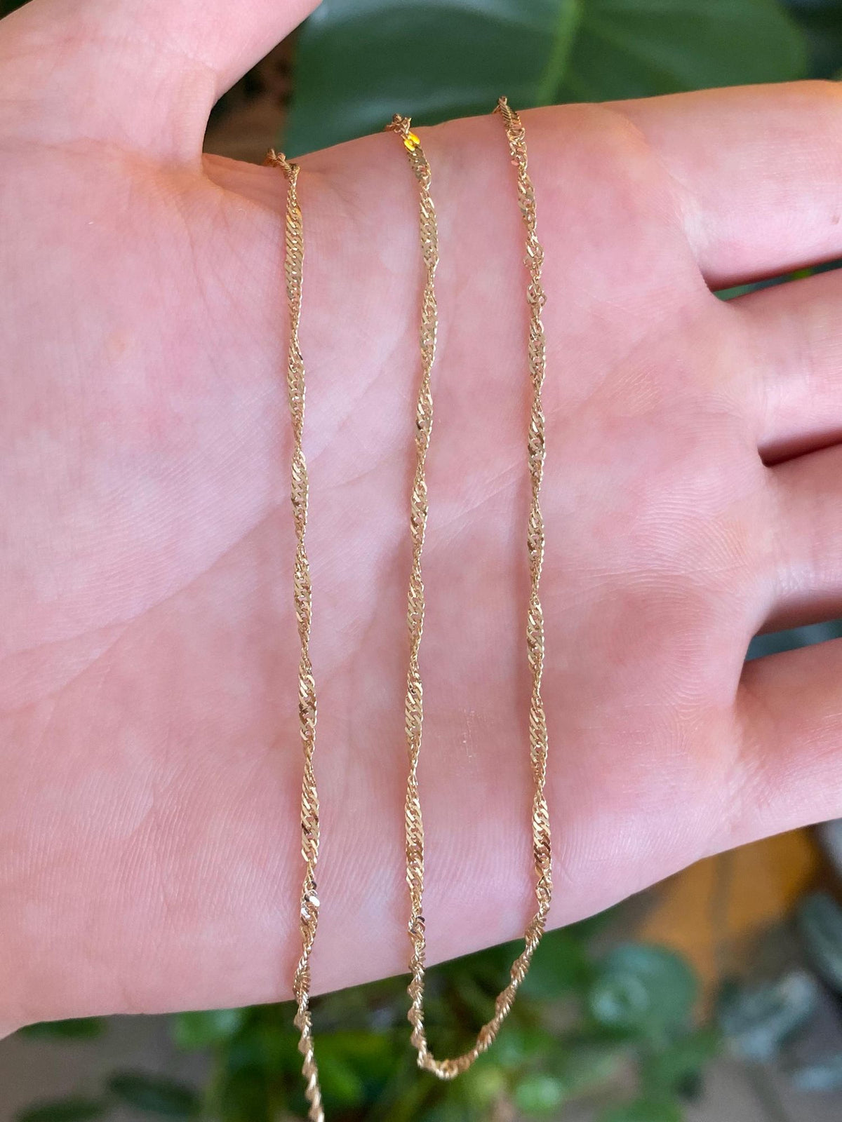 Vintage Solid 14k Yellow Gold Long Twist Chain Necklace - 30 inches