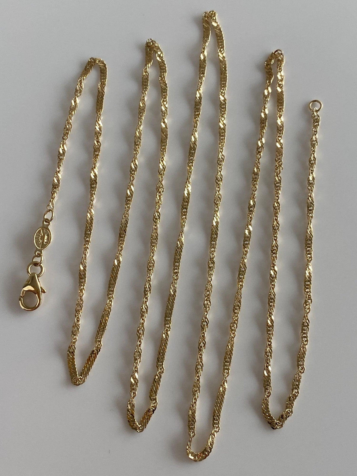 Vintage Solid 14k Yellow Gold Long Twist Chain Necklace - 30 inches