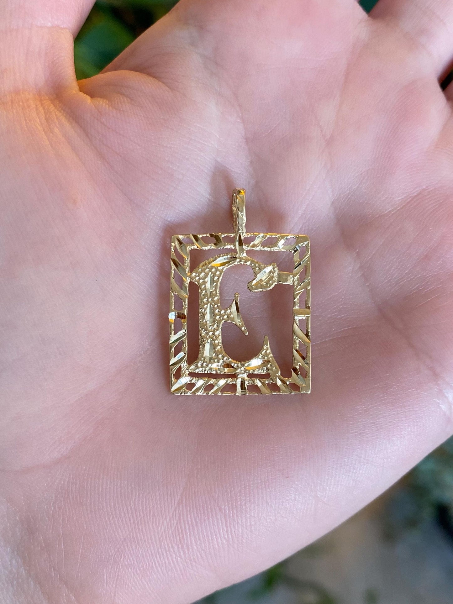 Vintage Solid 14k Yellow Gold Initial 'E' Charm