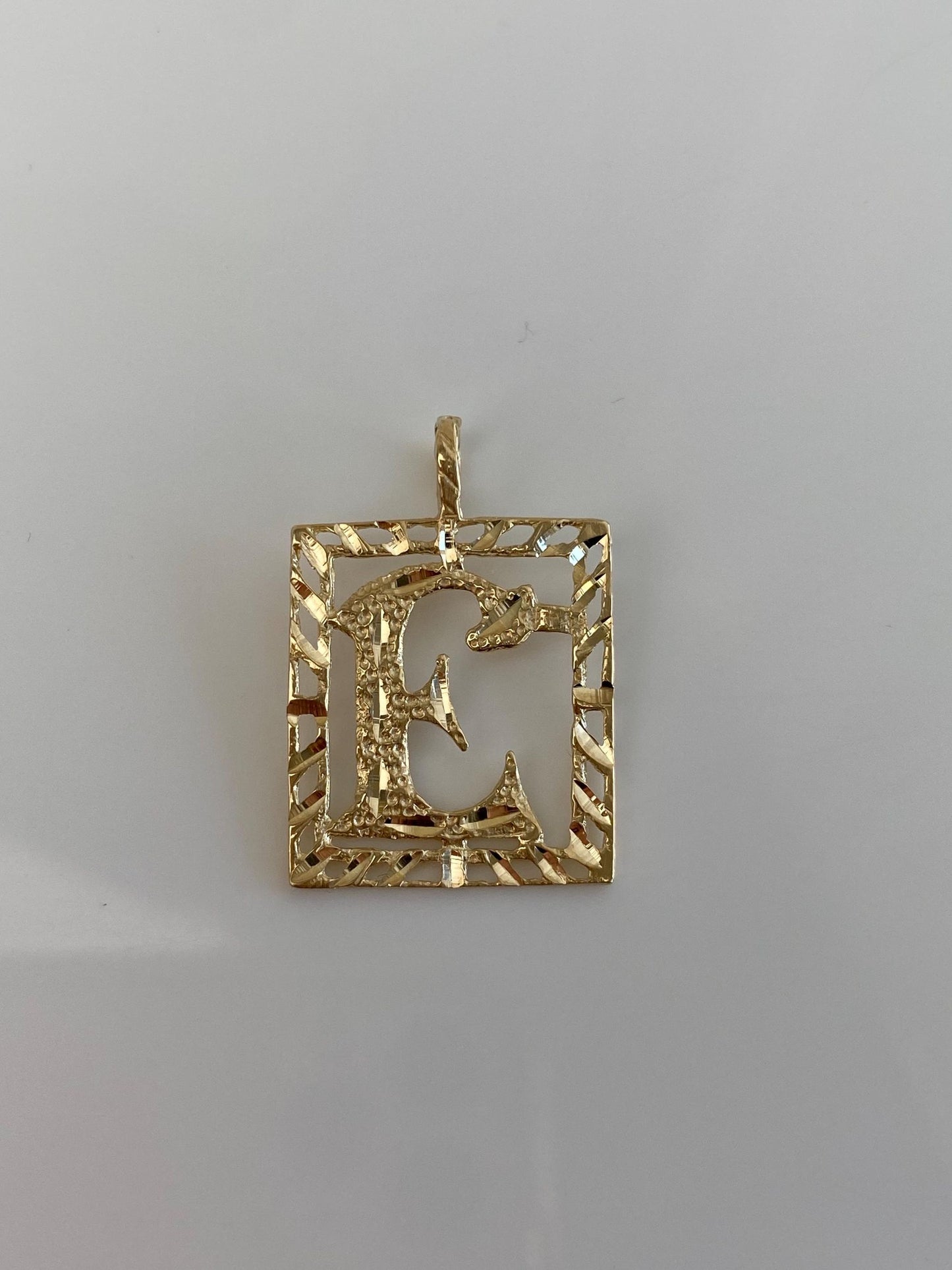 Vintage Solid 14k Yellow Gold Initial 'E' Charm
