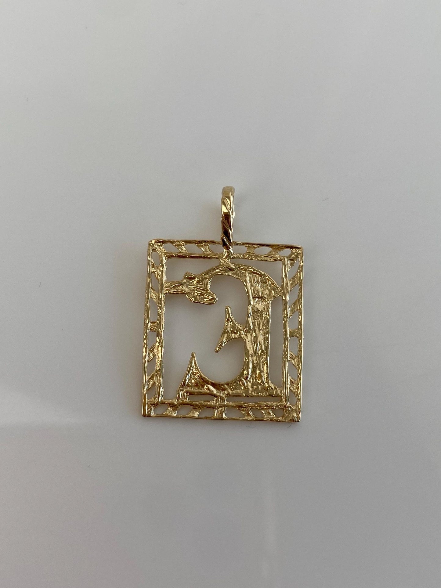 Vintage Solid 14k Yellow Gold Initial 'E' Charm