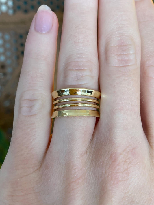 Vintage Solid 18k Yellow Gold Open Work Ring Band - Size 5.25