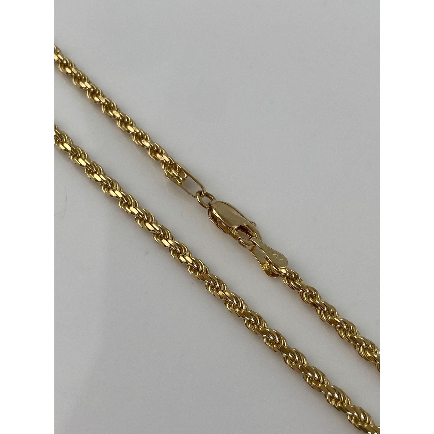 Vintage Solid 14k Yellow Gold Rope Chain Necklace - 16 inches