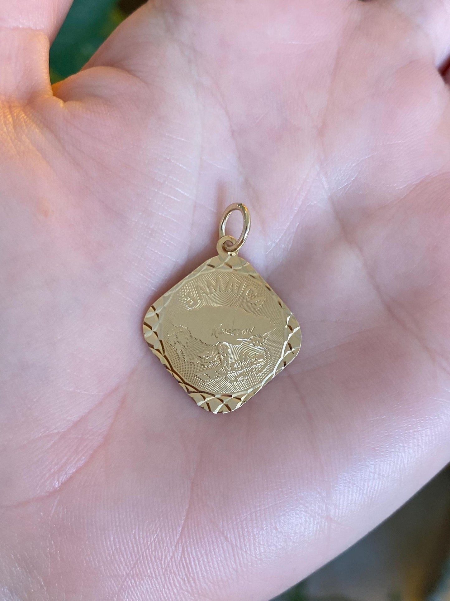 Vintage Solid 14k Yellow Gold Jamaica Charm