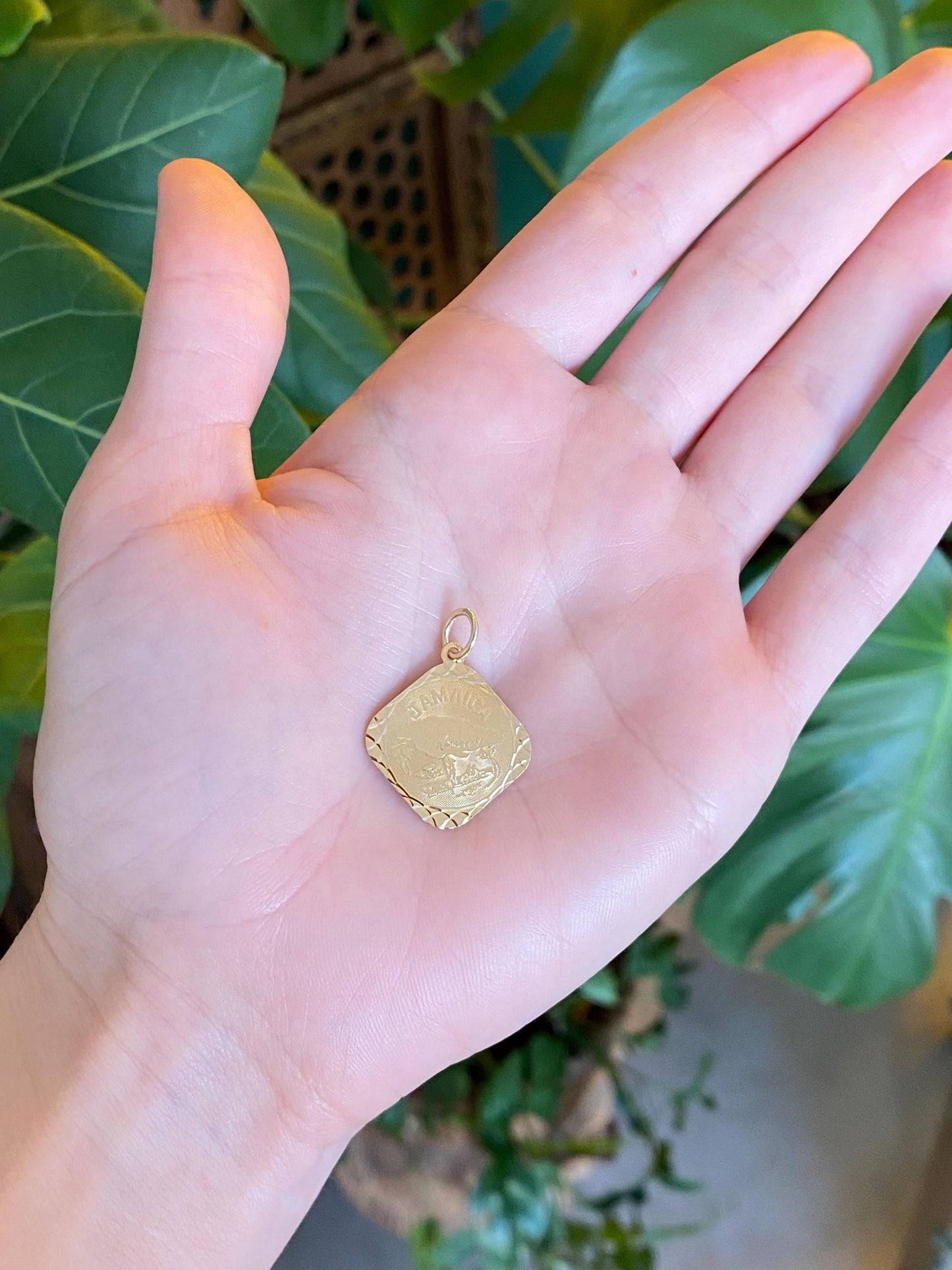 Vintage Solid 14k Yellow Gold Jamaica Charm