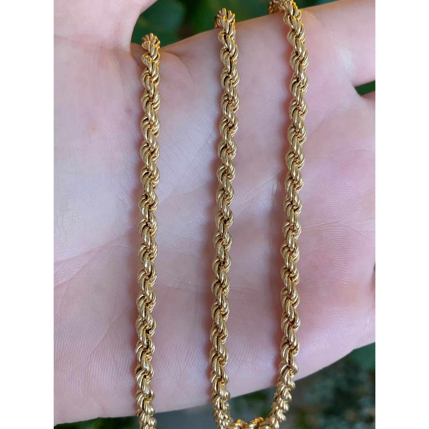 Vintage 14k Yellow Gold Chunky Rope Chain Necklace - 26.25 inches