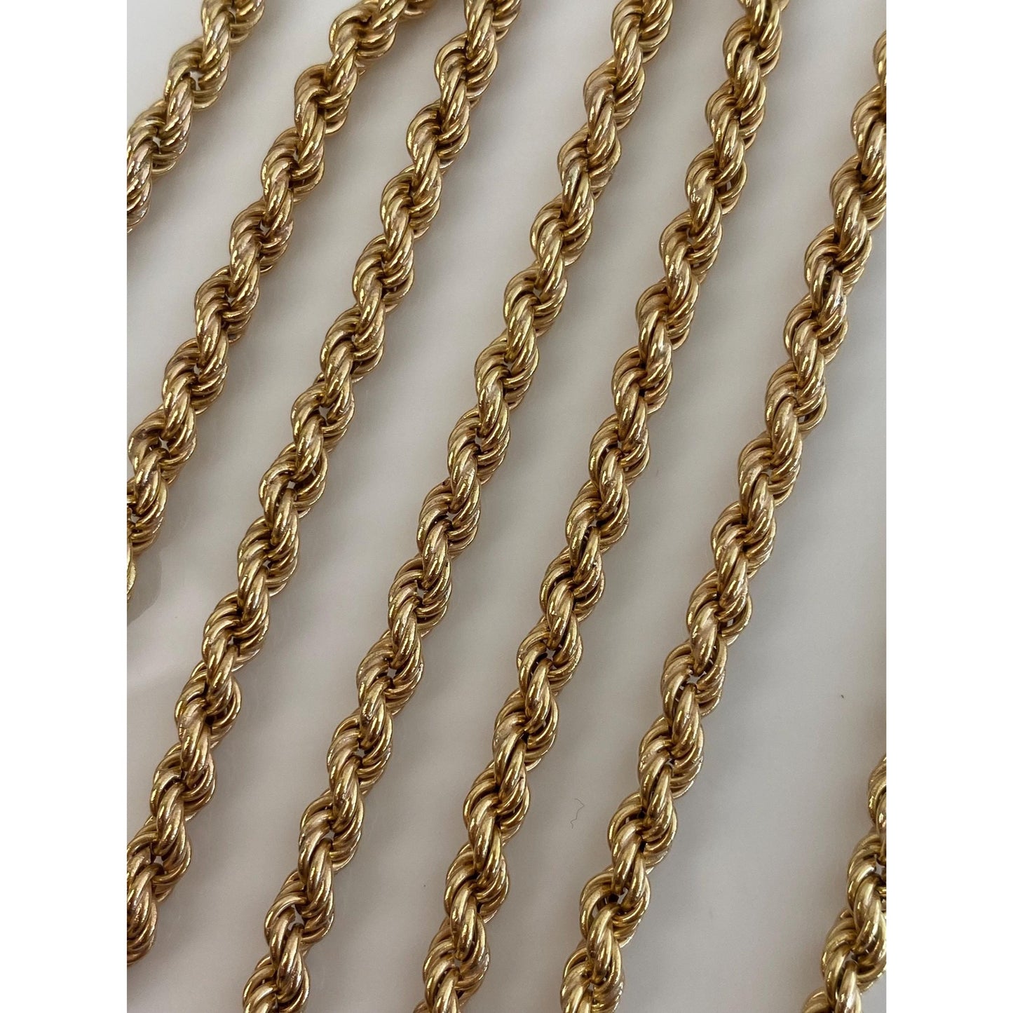 Vintage 14k Yellow Gold Chunky Rope Chain Necklace - 26.25 inches