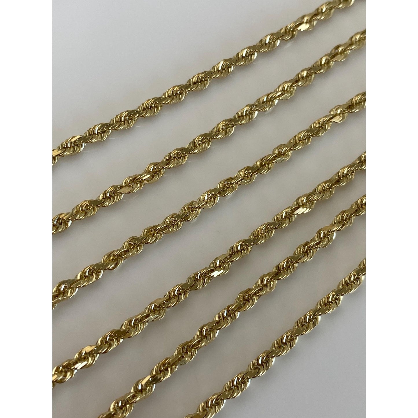 Vintage Solid 14k Yellow Gold Rope Chain Necklace - 24 inches