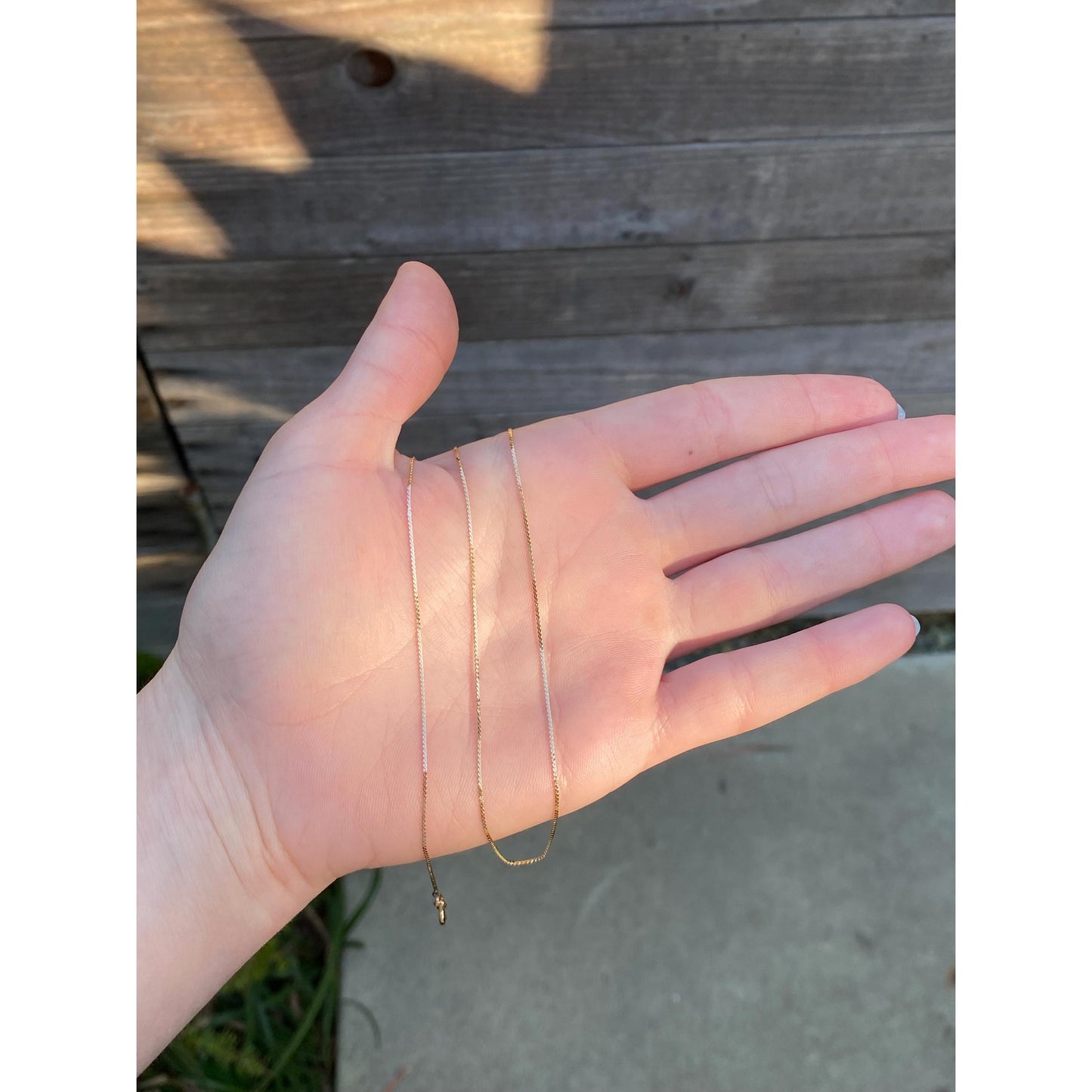 Vintage Solid 14k Yellow Gold Long Dainty Serpentine Chain Necklace - 24 inches