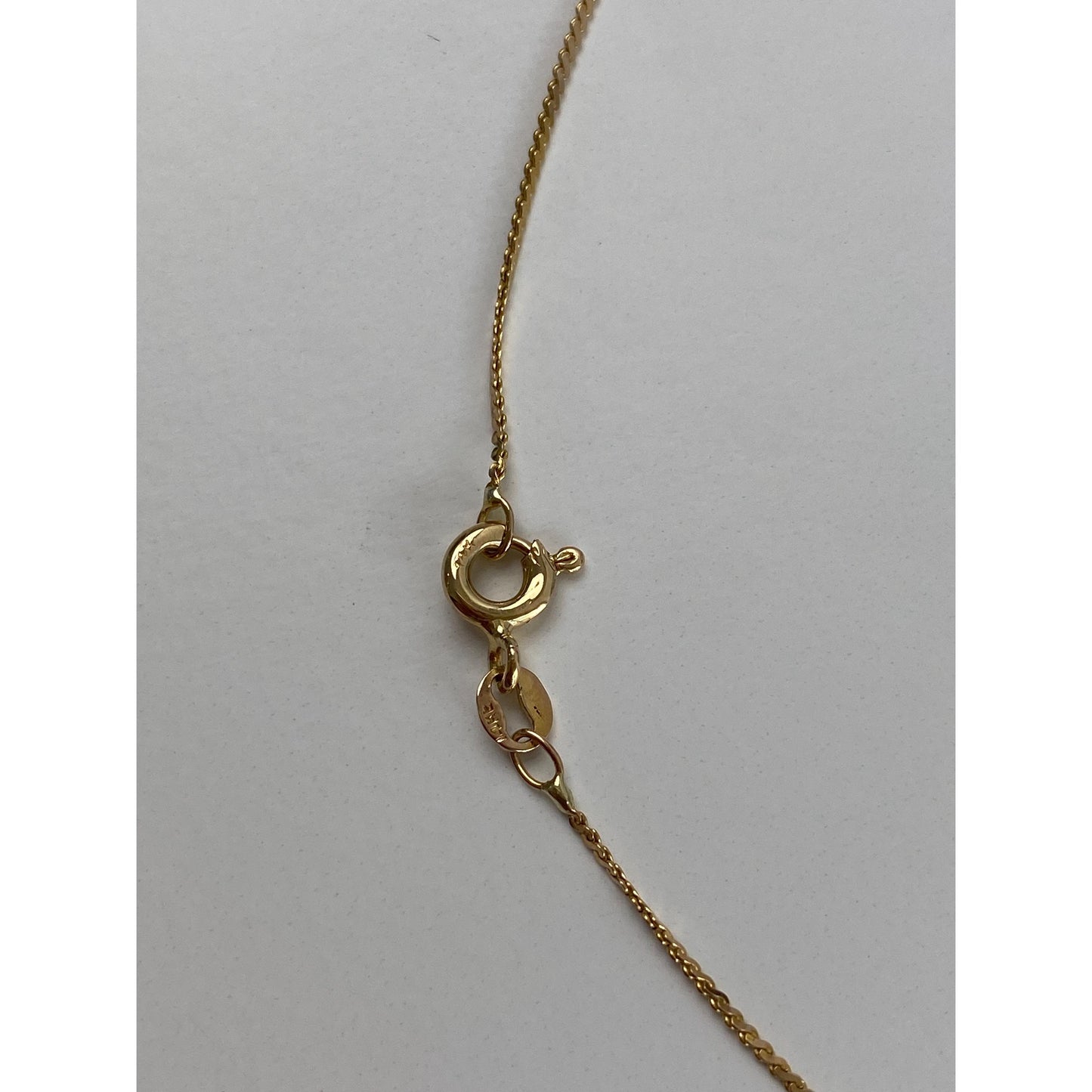 Vintage Solid 14k Yellow Gold Long Dainty Serpentine Chain Necklace - 24 inches