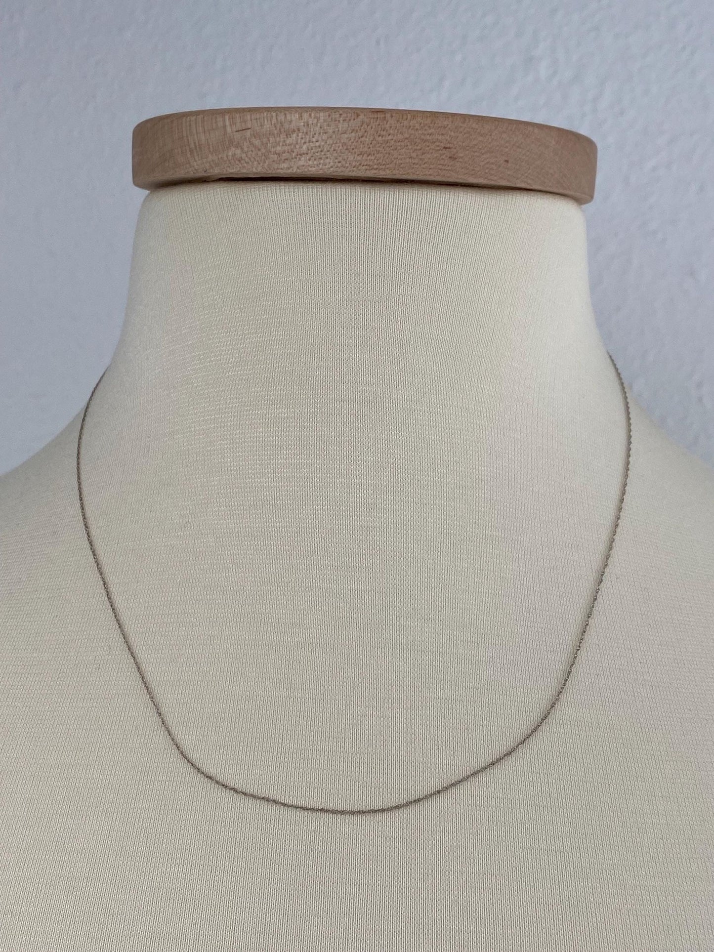 Vintage Solid 10k White Gold Dainty Chain Necklace - 19 inches