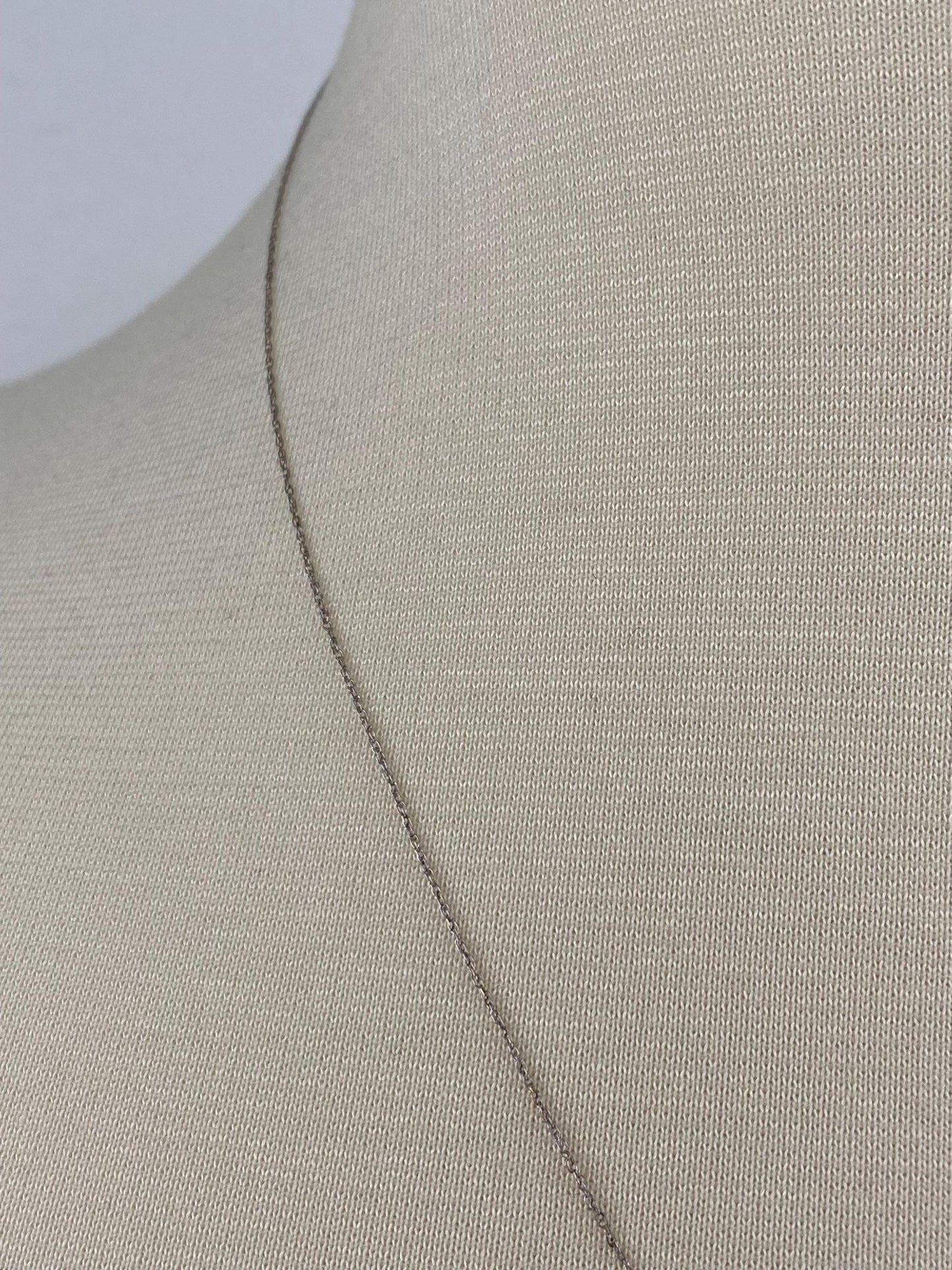 Vintage Solid 10k White Gold Dainty Chain Necklace - 19 inches