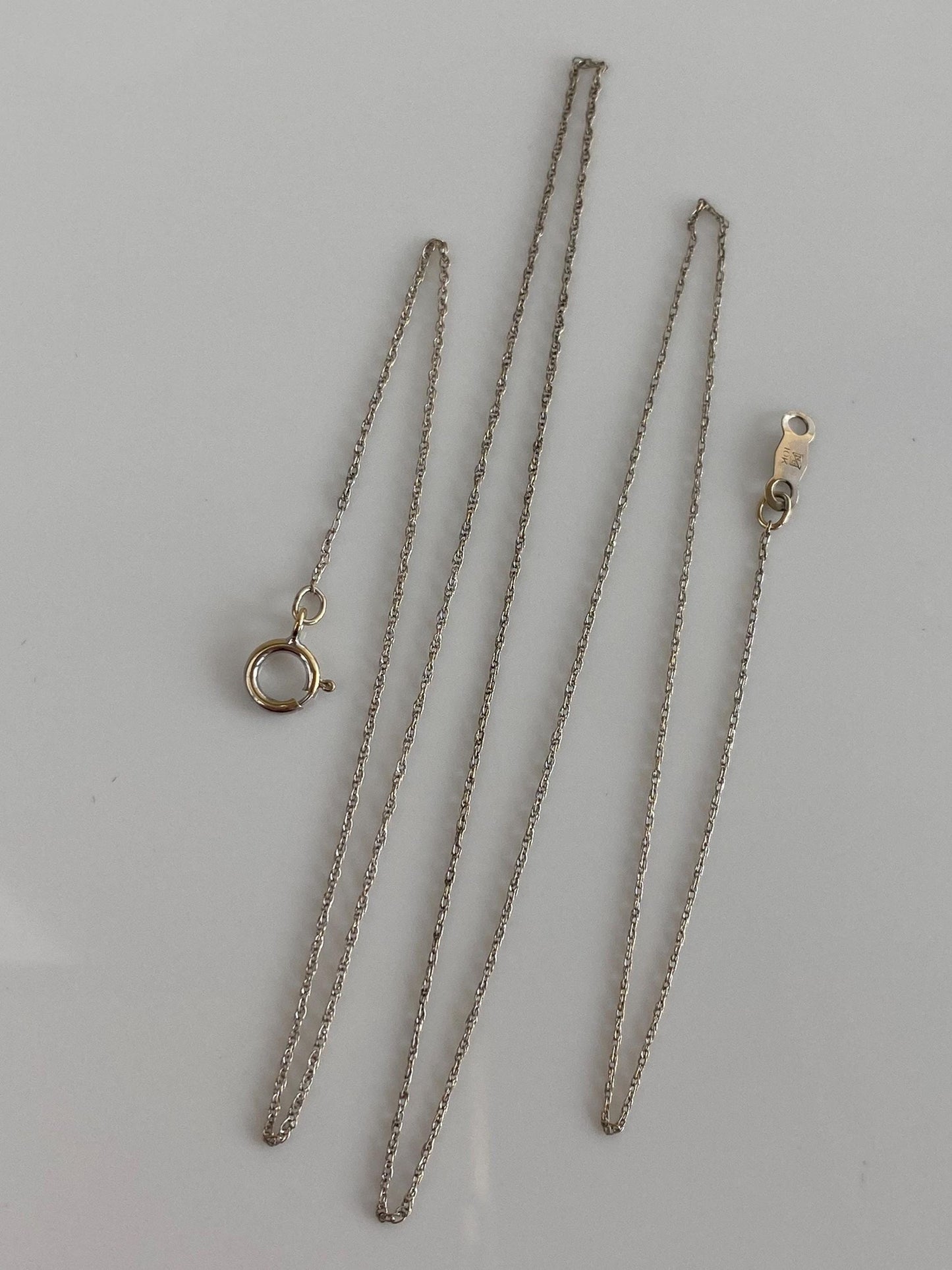 Vintage Solid 10k White Gold Dainty Chain Necklace - 19 inches