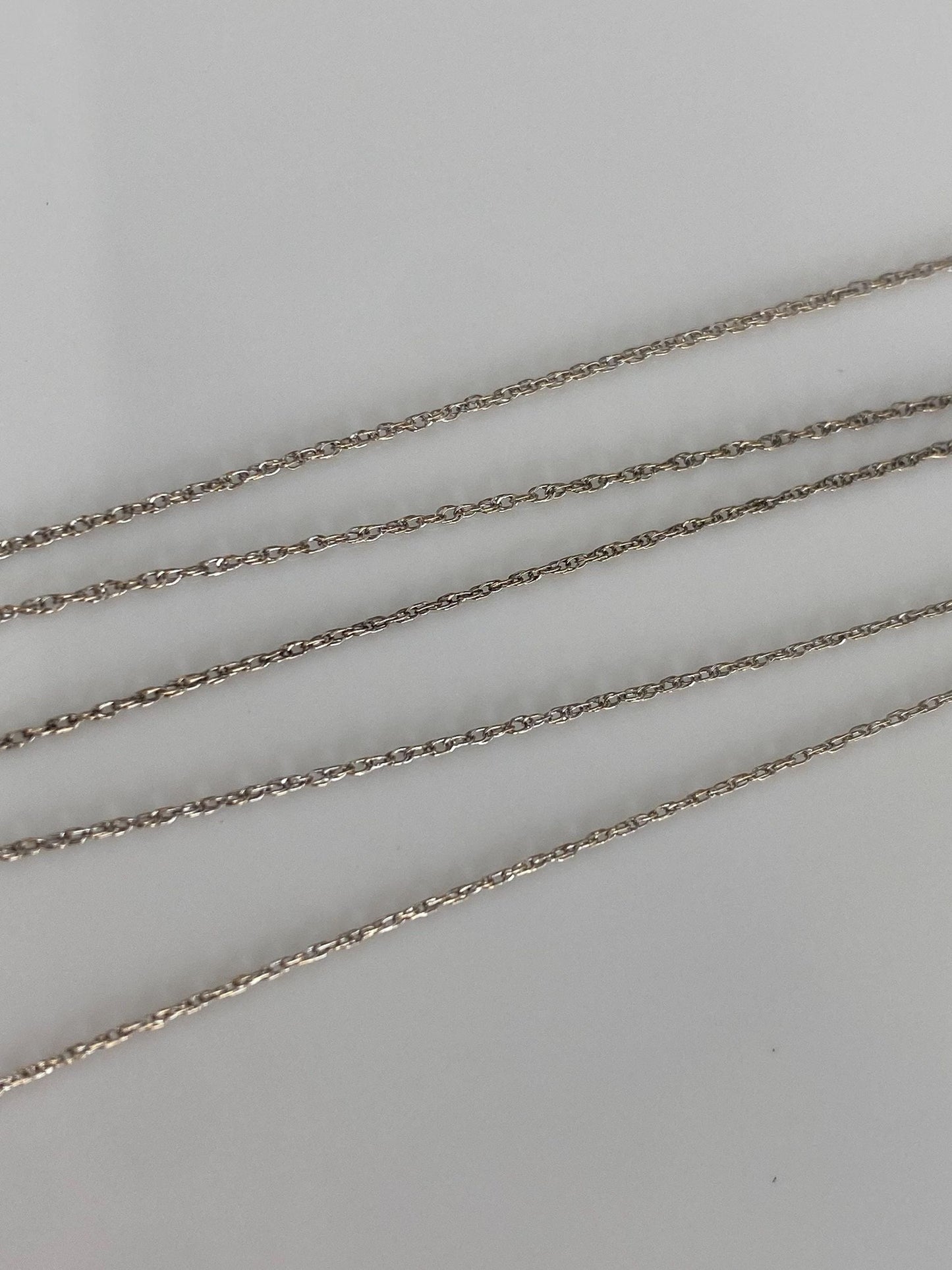 Vintage Solid 10k White Gold Dainty Chain Necklace - 19 inches