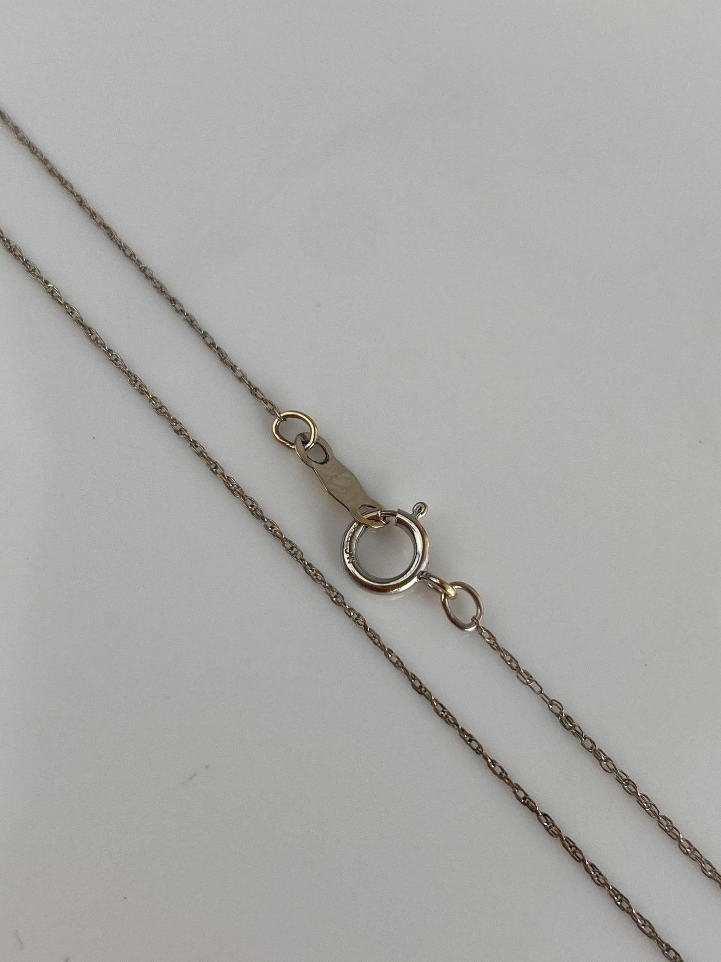 Vintage Solid 10k White Gold Dainty Chain Necklace - 19 inches