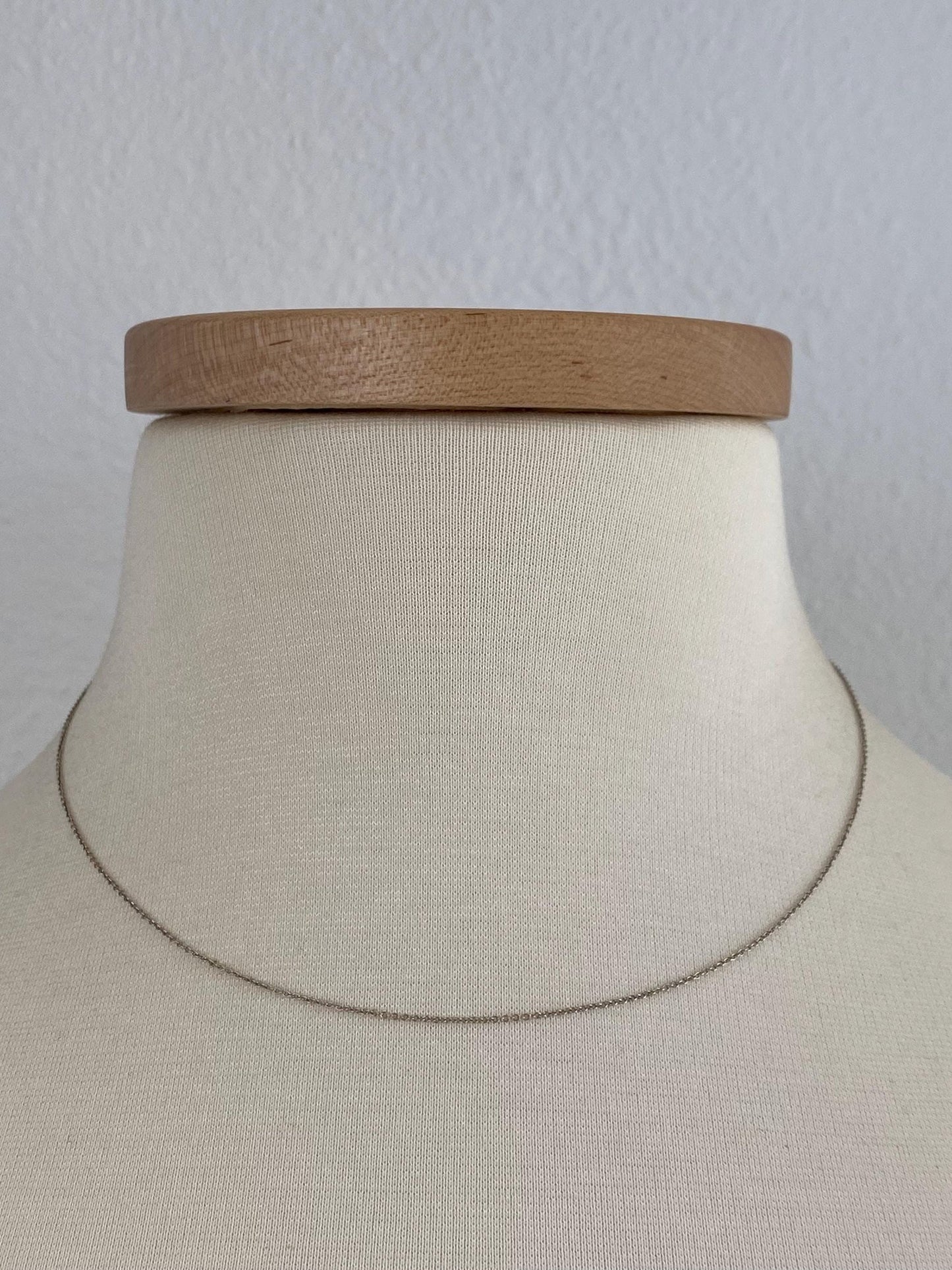 Vintage Solid 18k White Gold Tight Rolo Chain Necklace - 16.75 inches