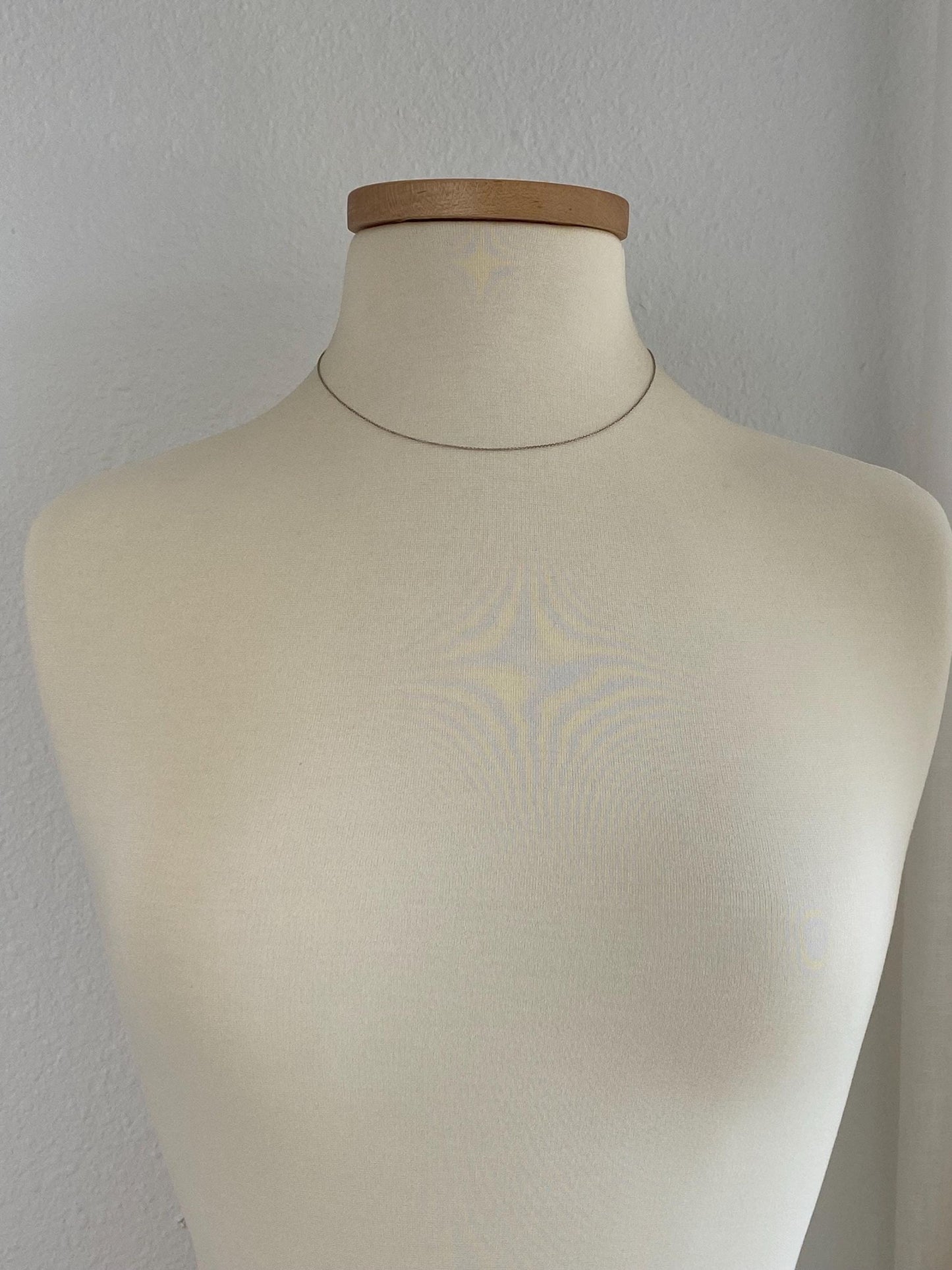 Vintage Solid 18k White Gold Tight Rolo Chain Necklace - 16.75 inches